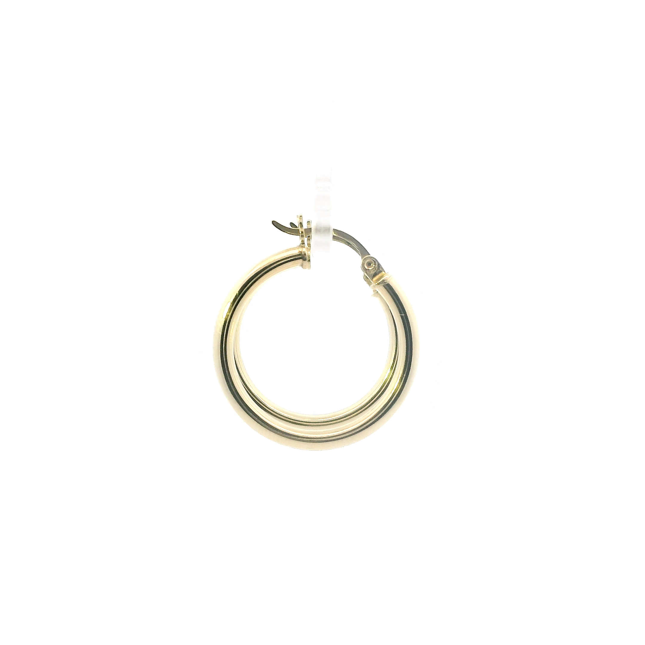 14K Yellow Gold Tube Hoop Earrings