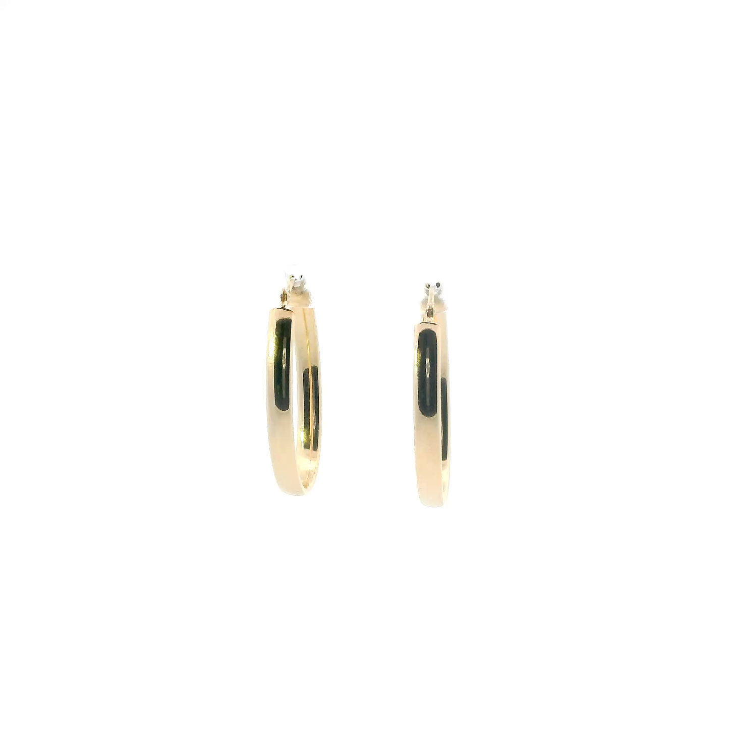 14K Yellow Gold Oval Hoop Earrings