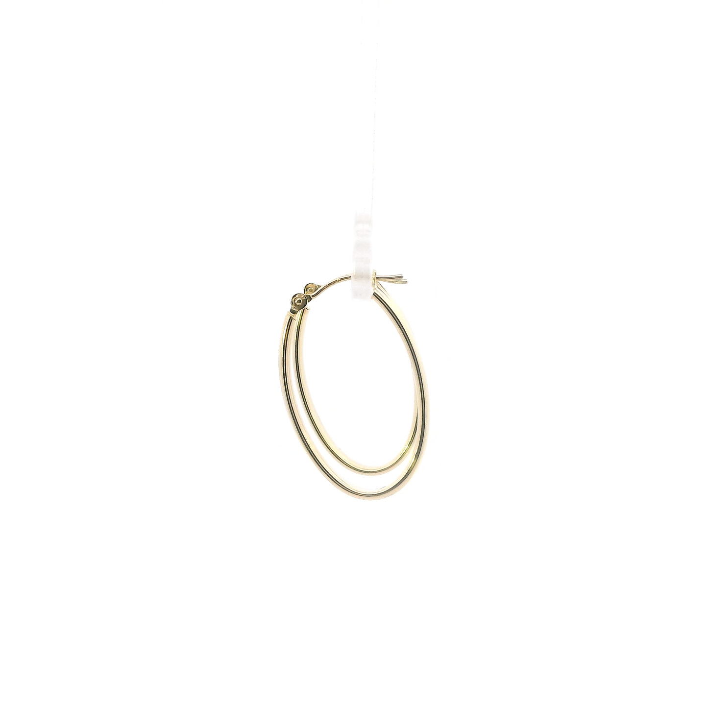 14K Yellow Gold Oval Hoop Earrings