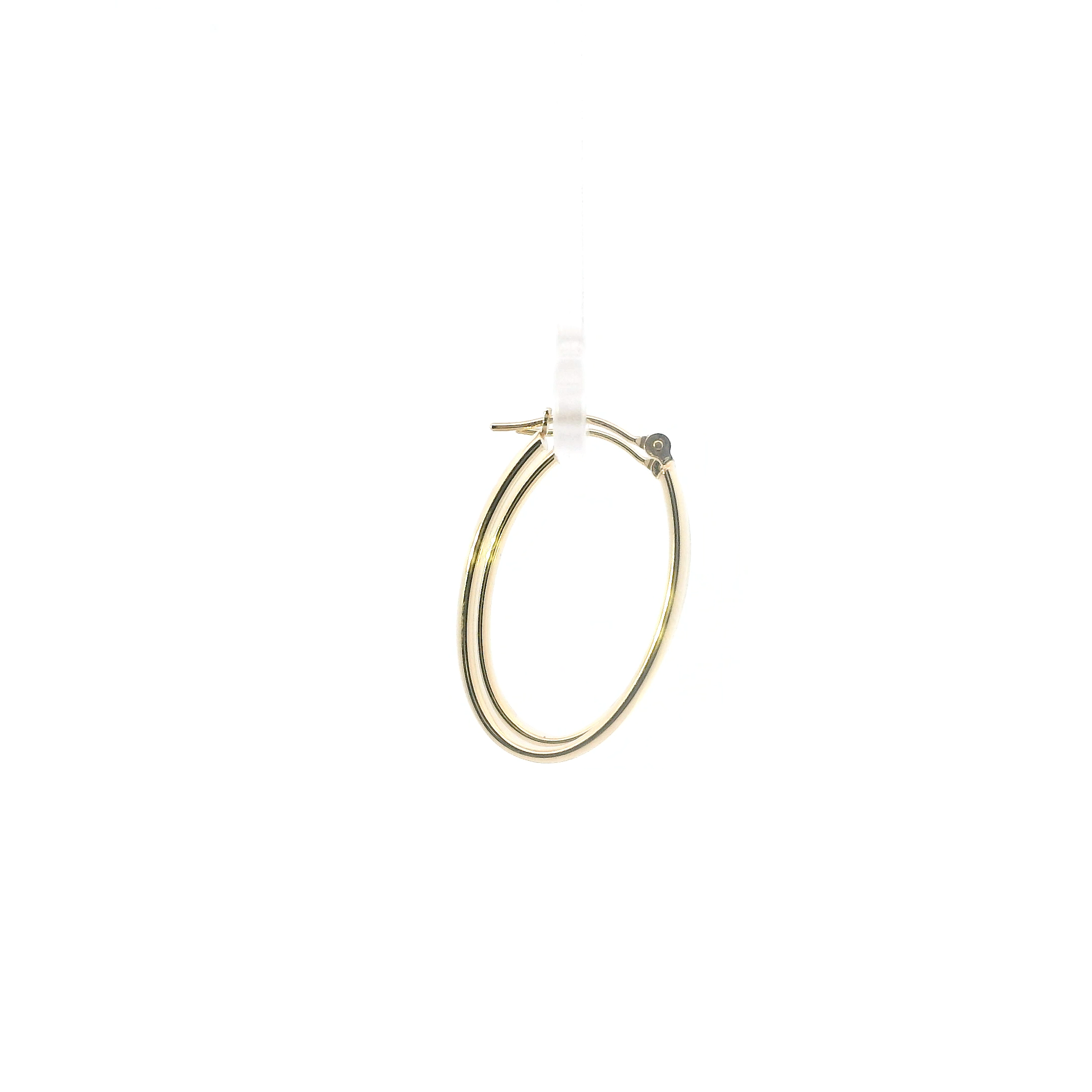 14K Yellow Gold Oval Hoop Earrings