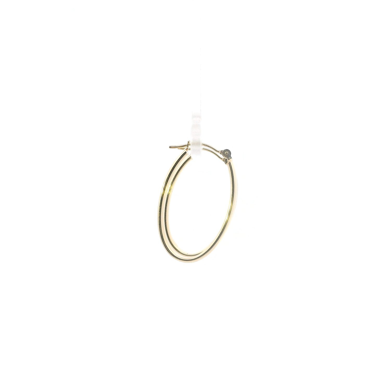 14K Yellow Gold Oval Hoop Earrings