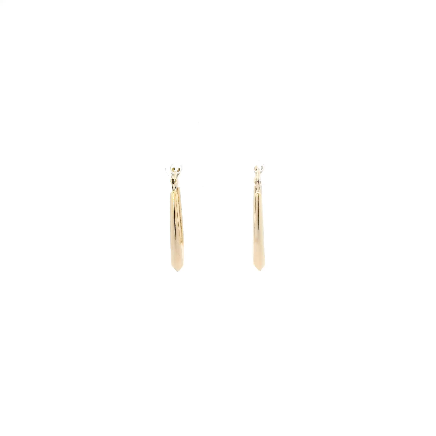 14K Yellow Gold Rectangle Tube Hoop Earrings