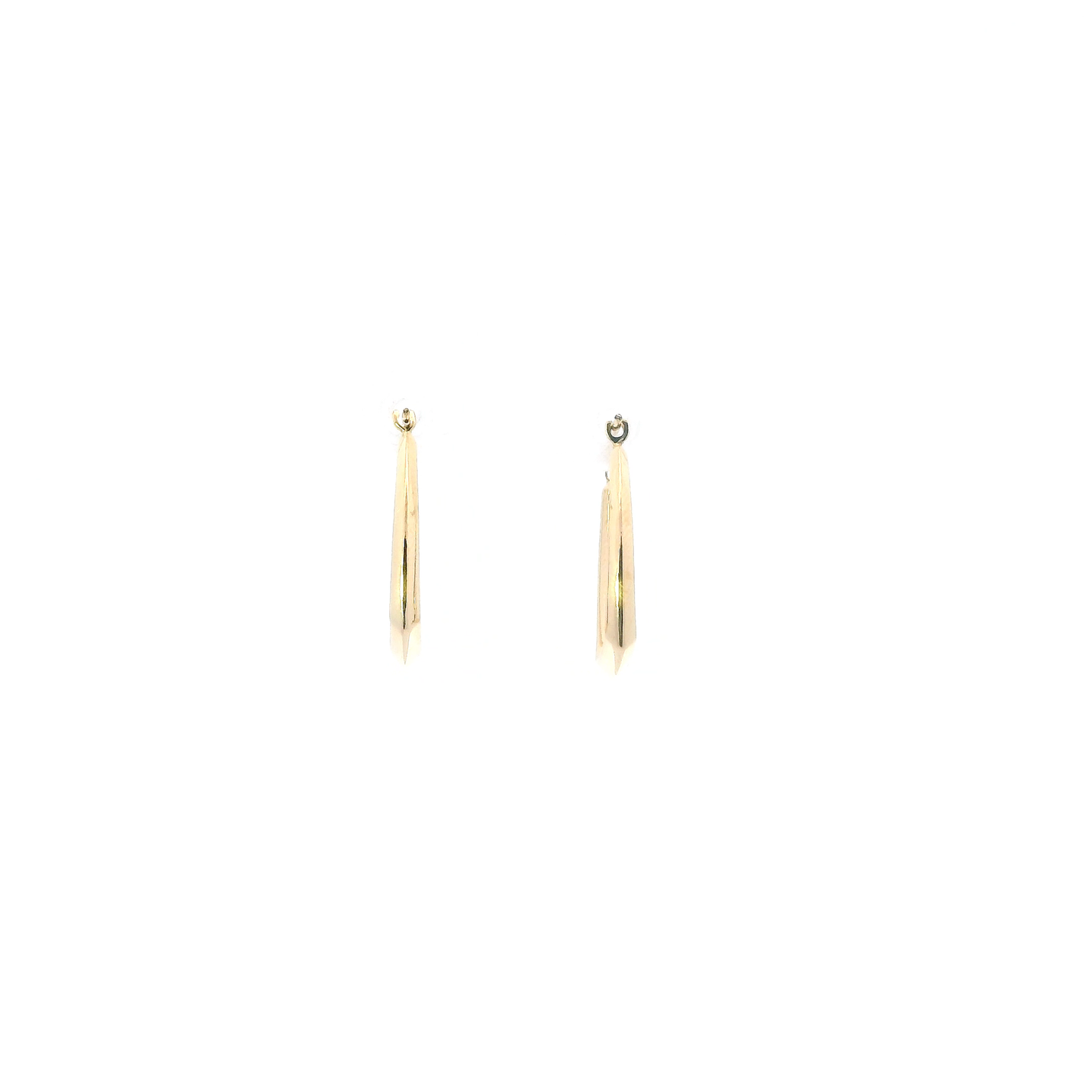 14K Yellow Gold Rectangle Tube Hoop Earrings