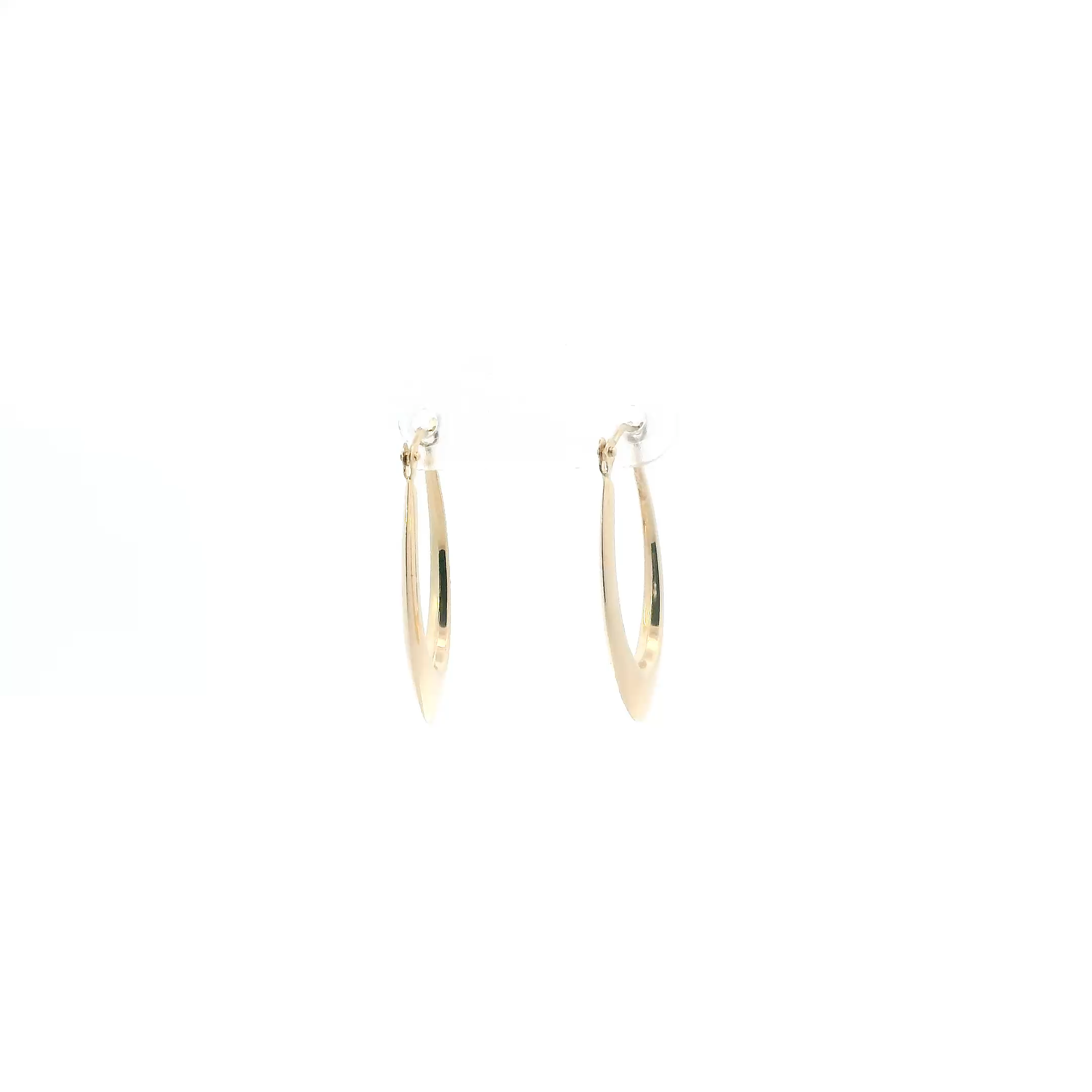 14K Yellow Gold Oblong Hoop Earring