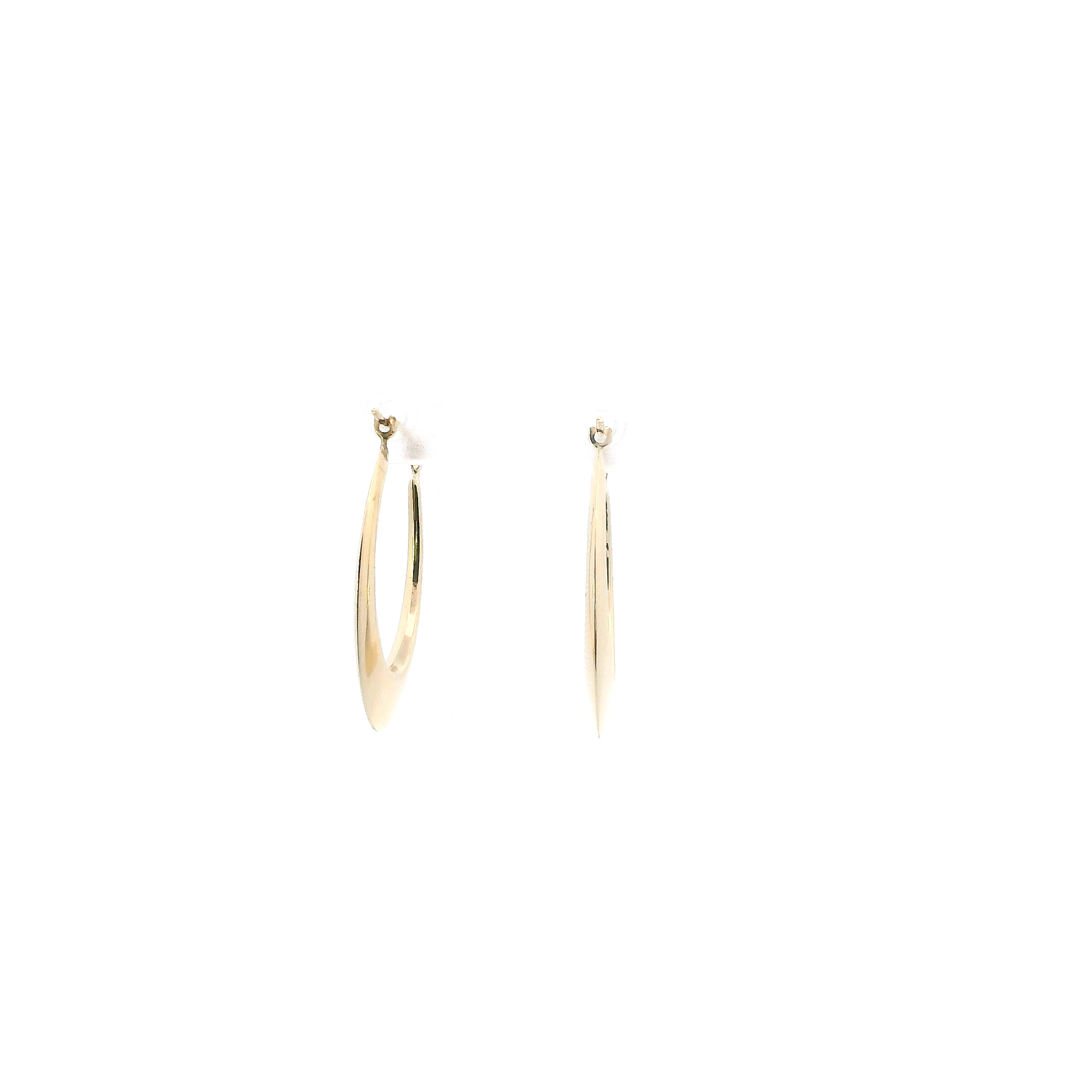 14K Yellow Gold Oblong Hoop Earring