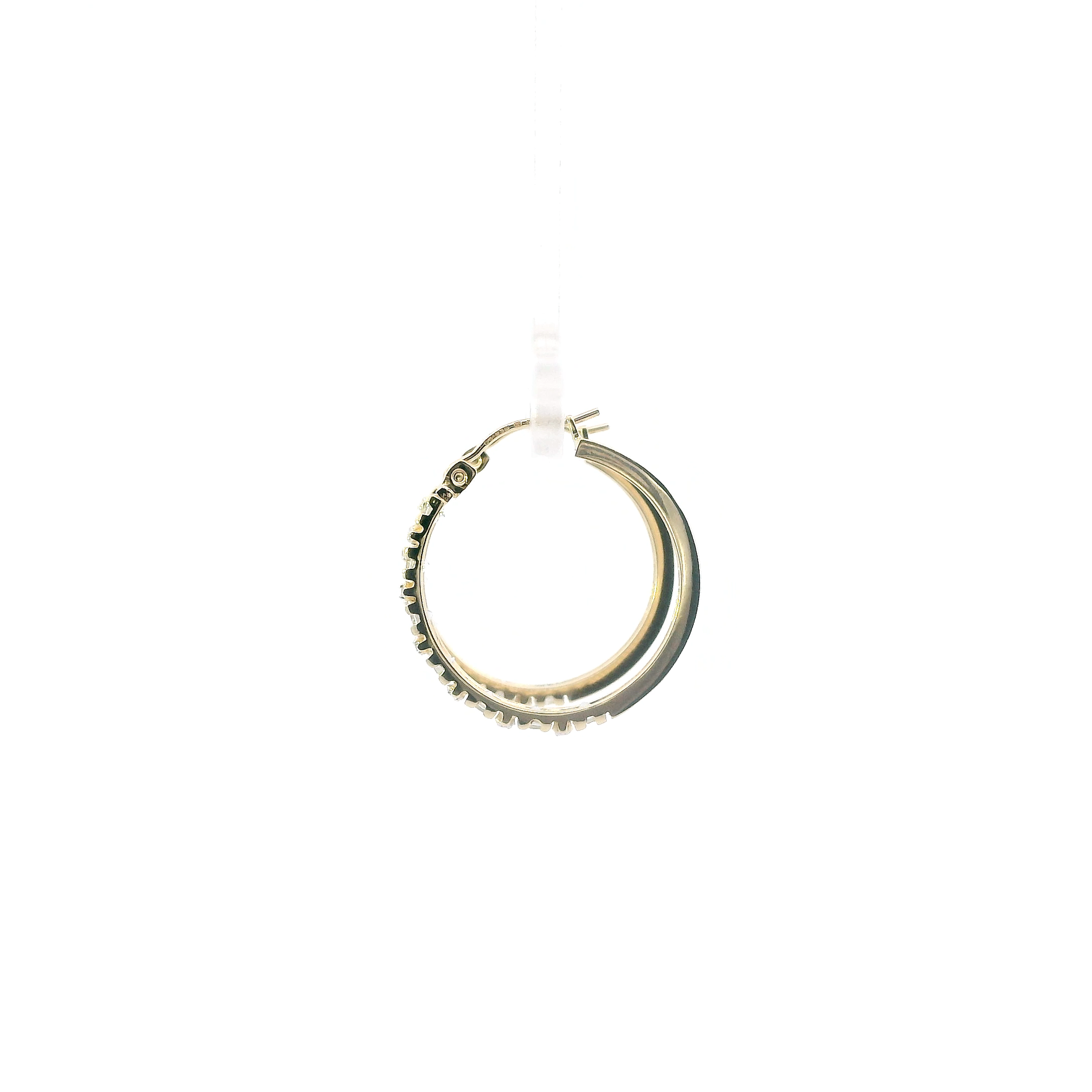 14K Yellow Gold Aquamarine Hoop Earring