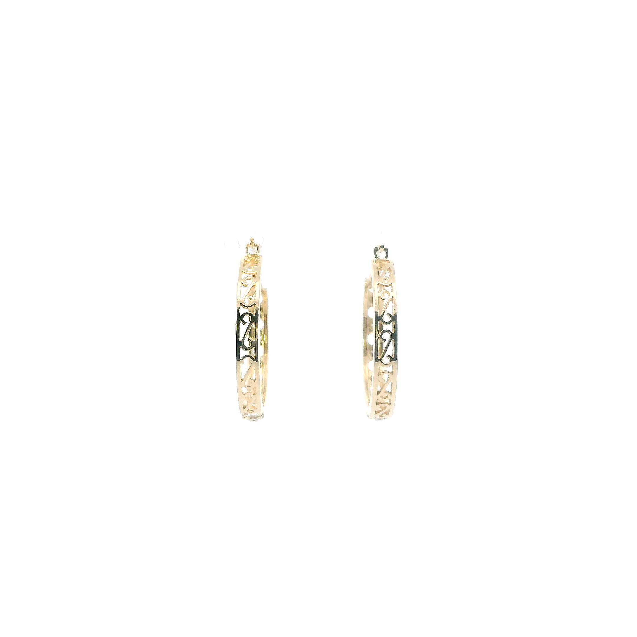 14K Yellow Gold Aquamarine Hoop Earring