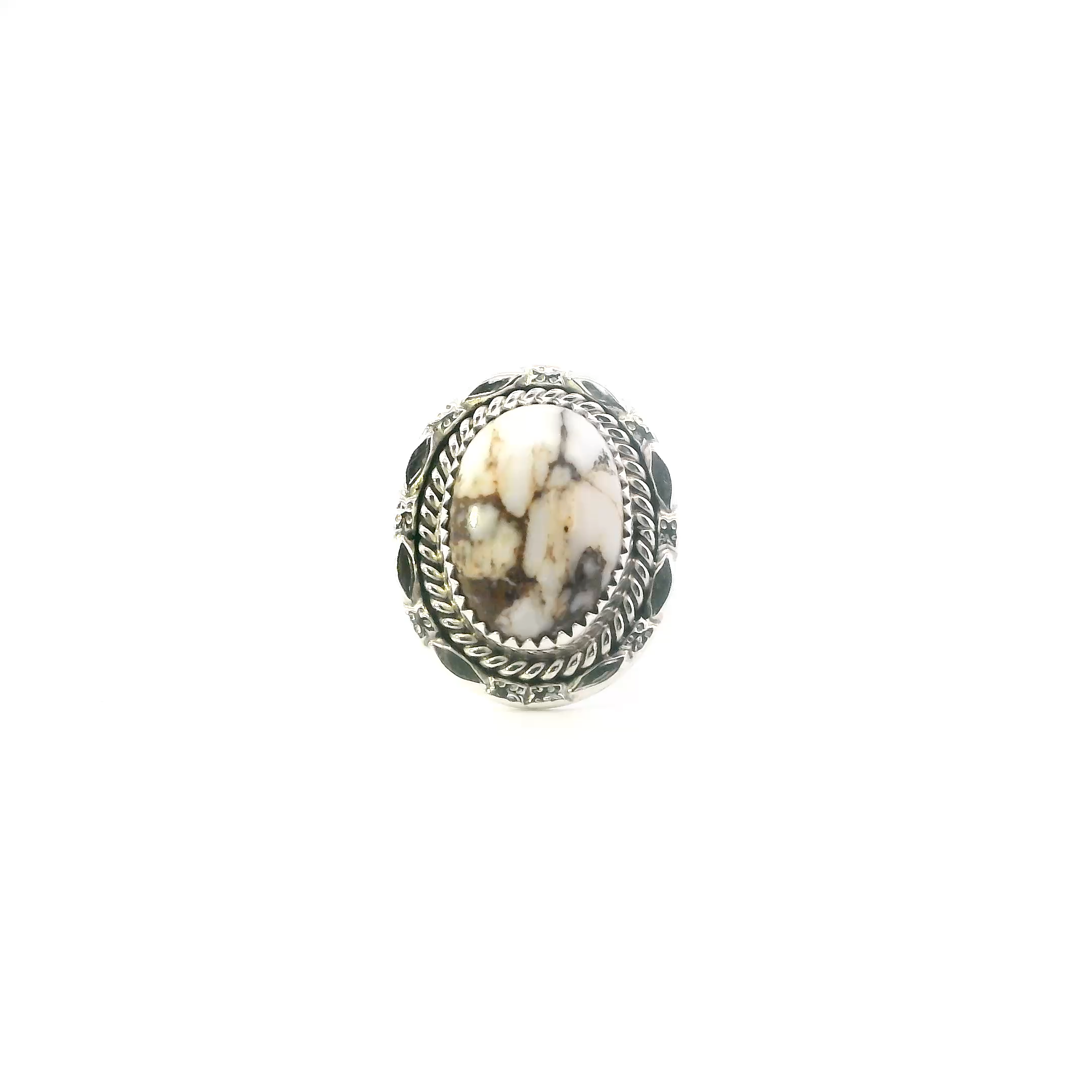 Sterling Silver White Buffalo Turquoise Womens Ring