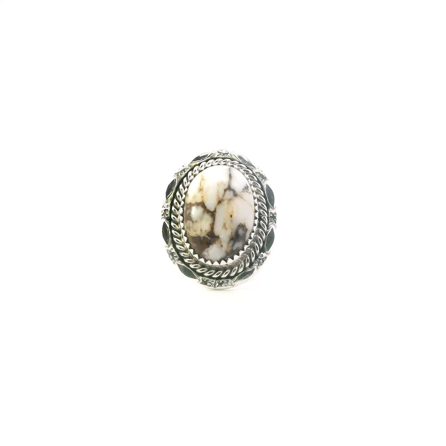 Sterling Silver White Buffalo Turquoise Womens Ring