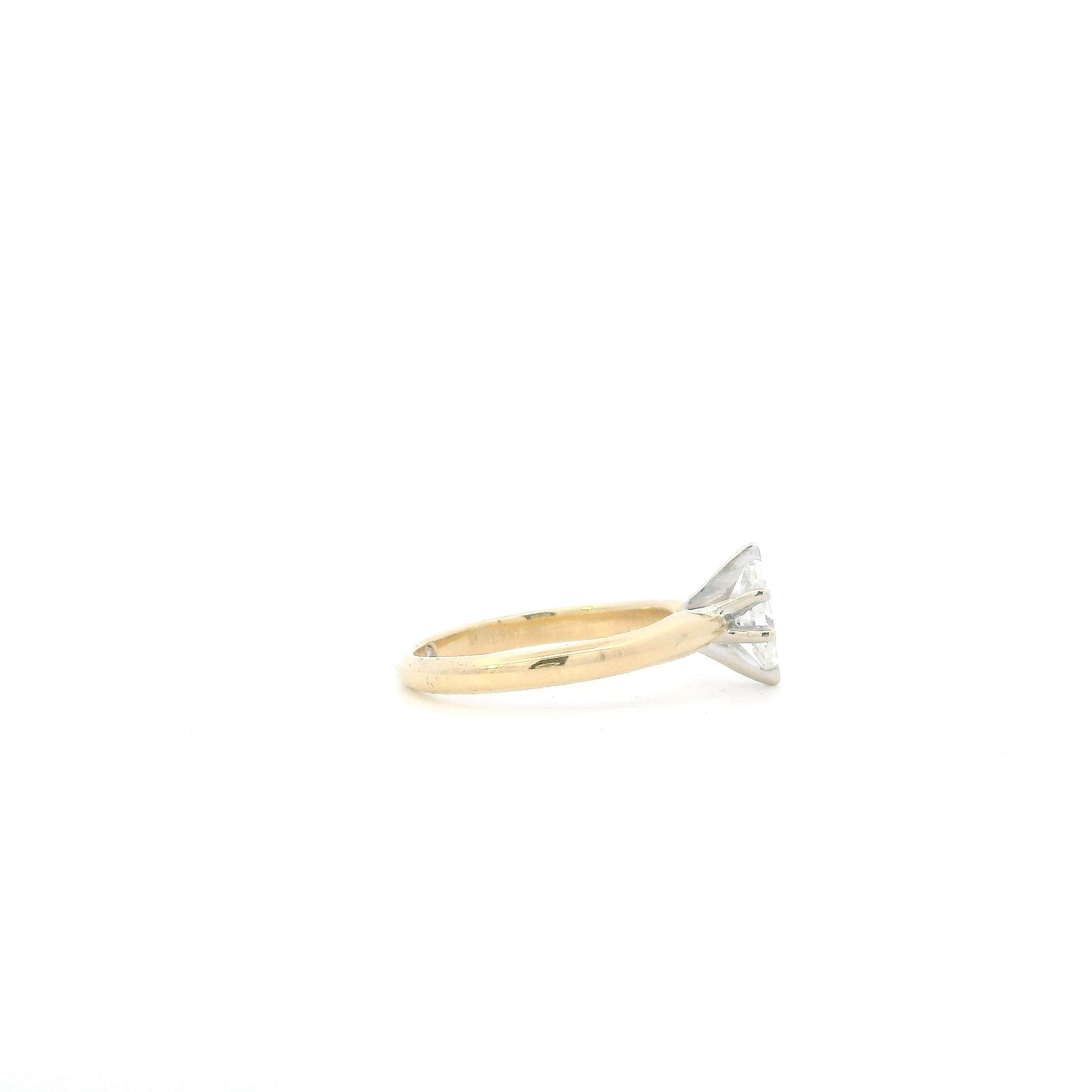 18K Yellow Gold Solitaire Diamond Womens Ring - 0.47ct