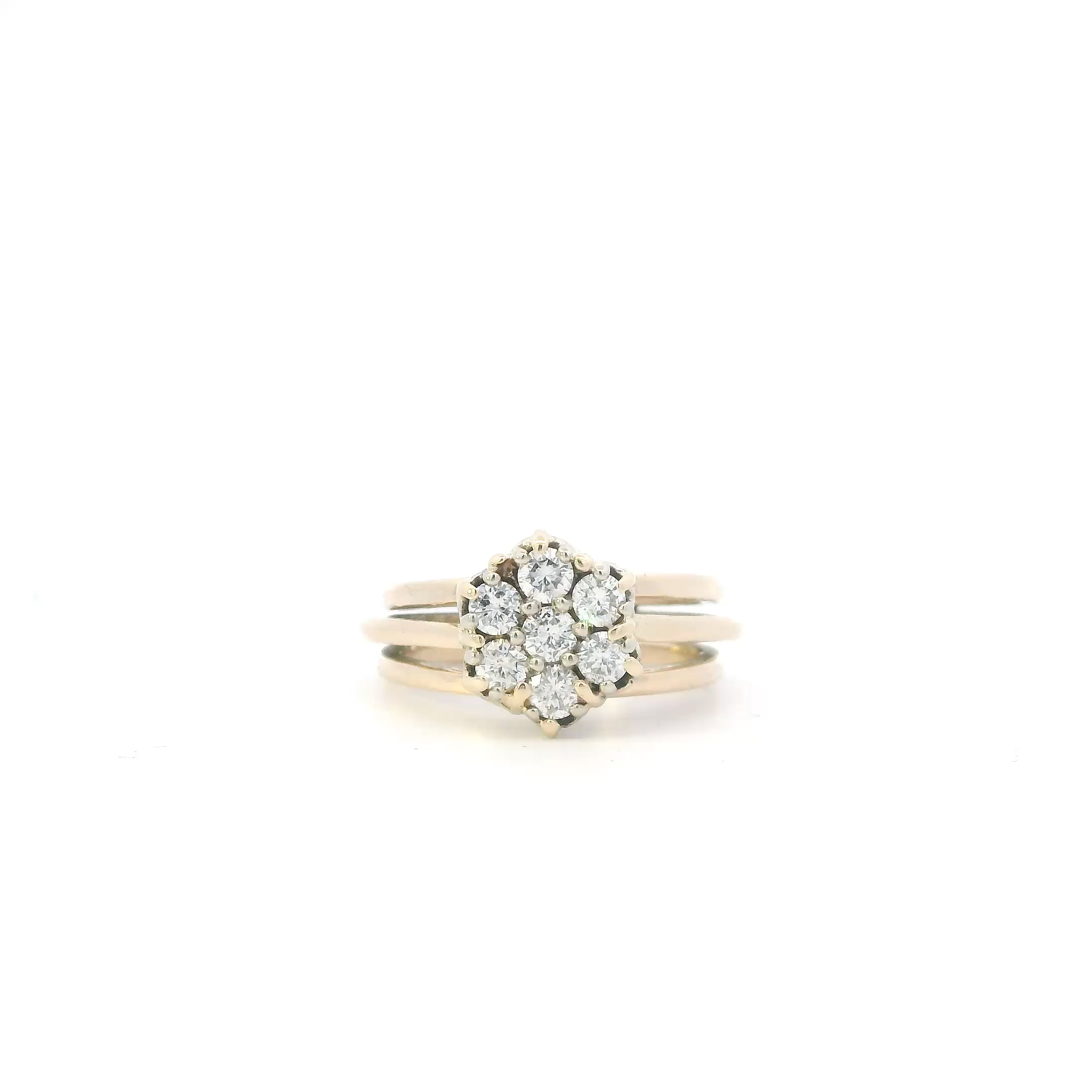 10K Yellow Gold Diamonds Womens Ring - 1.05ct