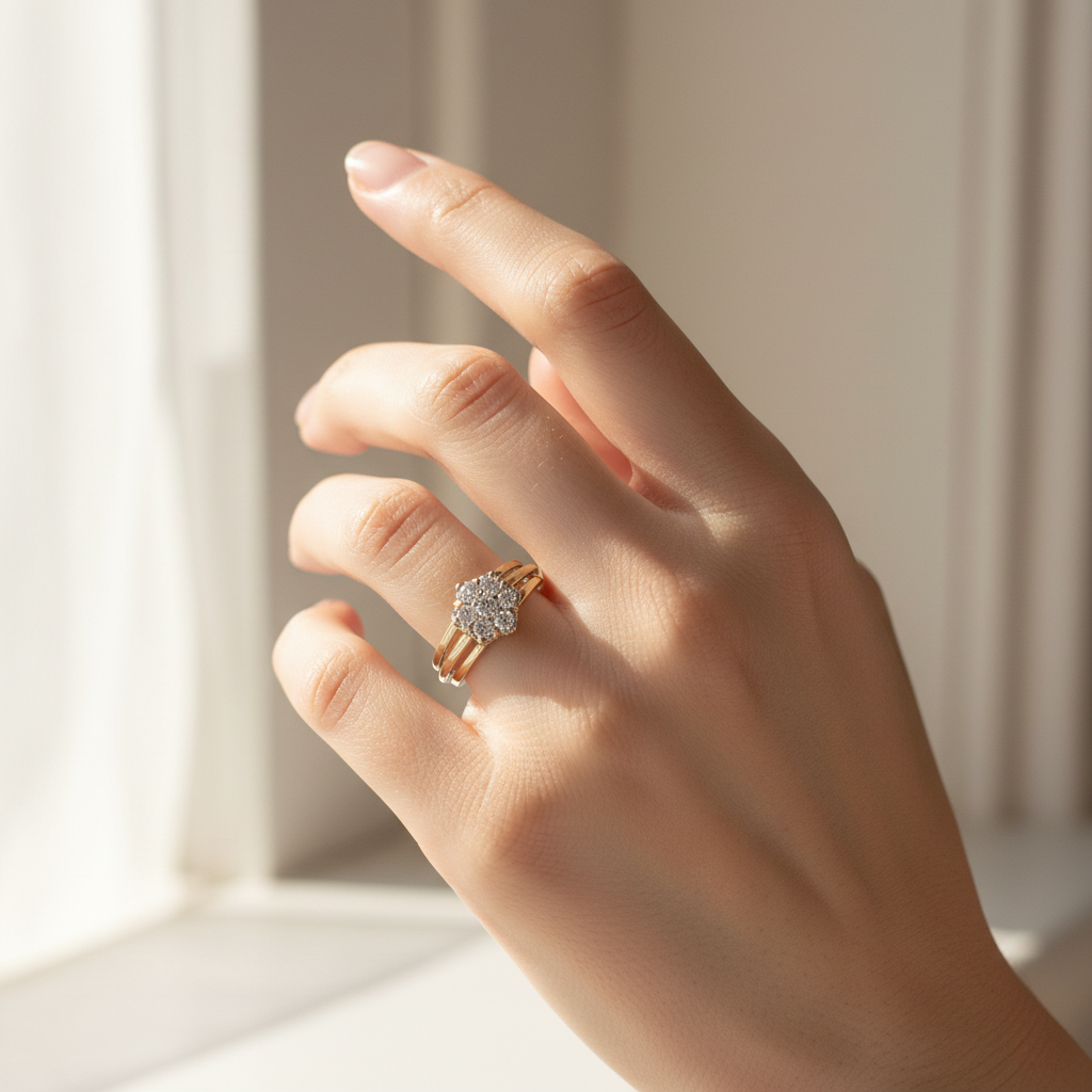 10K Yellow Gold Diamonds Womens Ring - 1.05ct