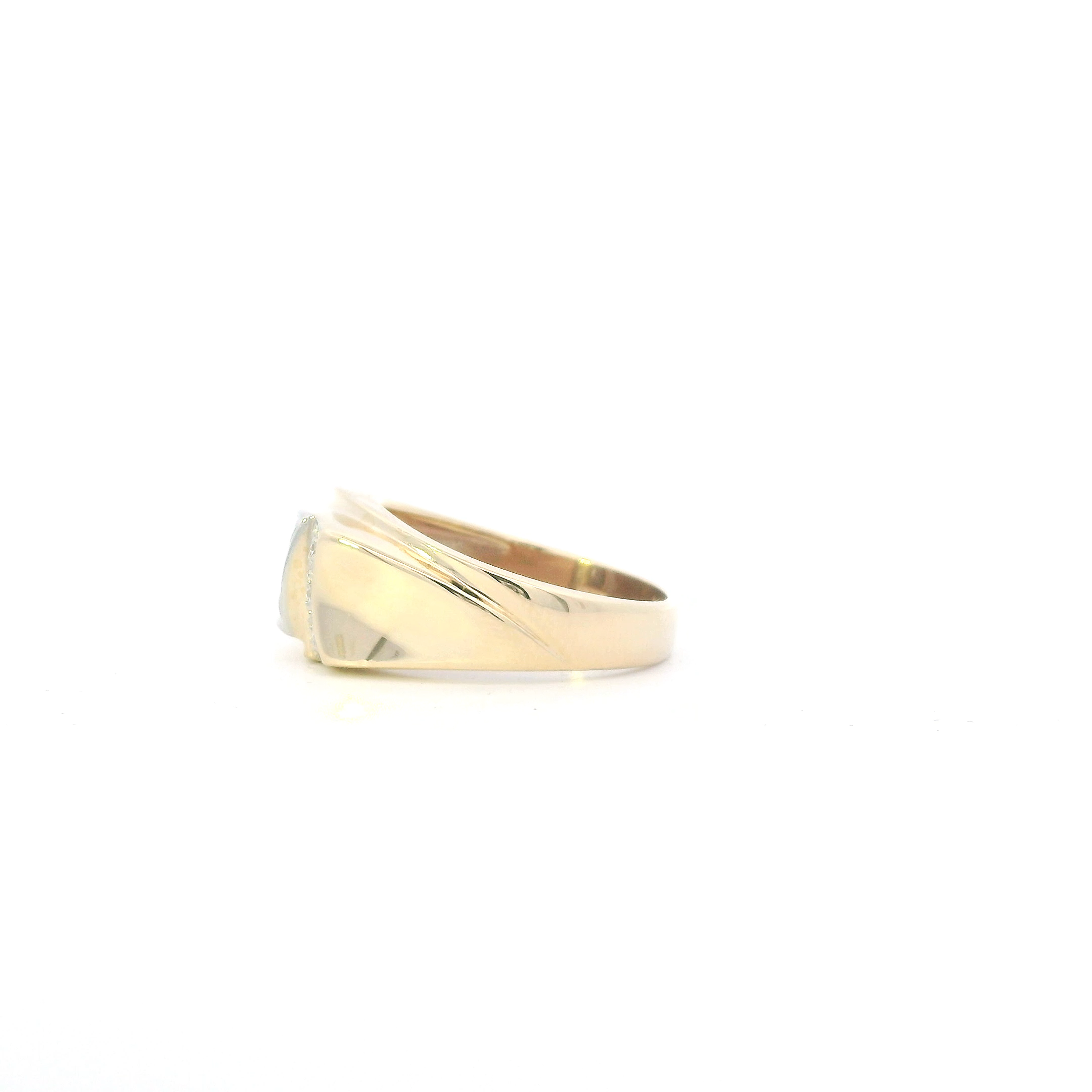14K Yellow Gold Diamonds Mens Ring - 0.60ct