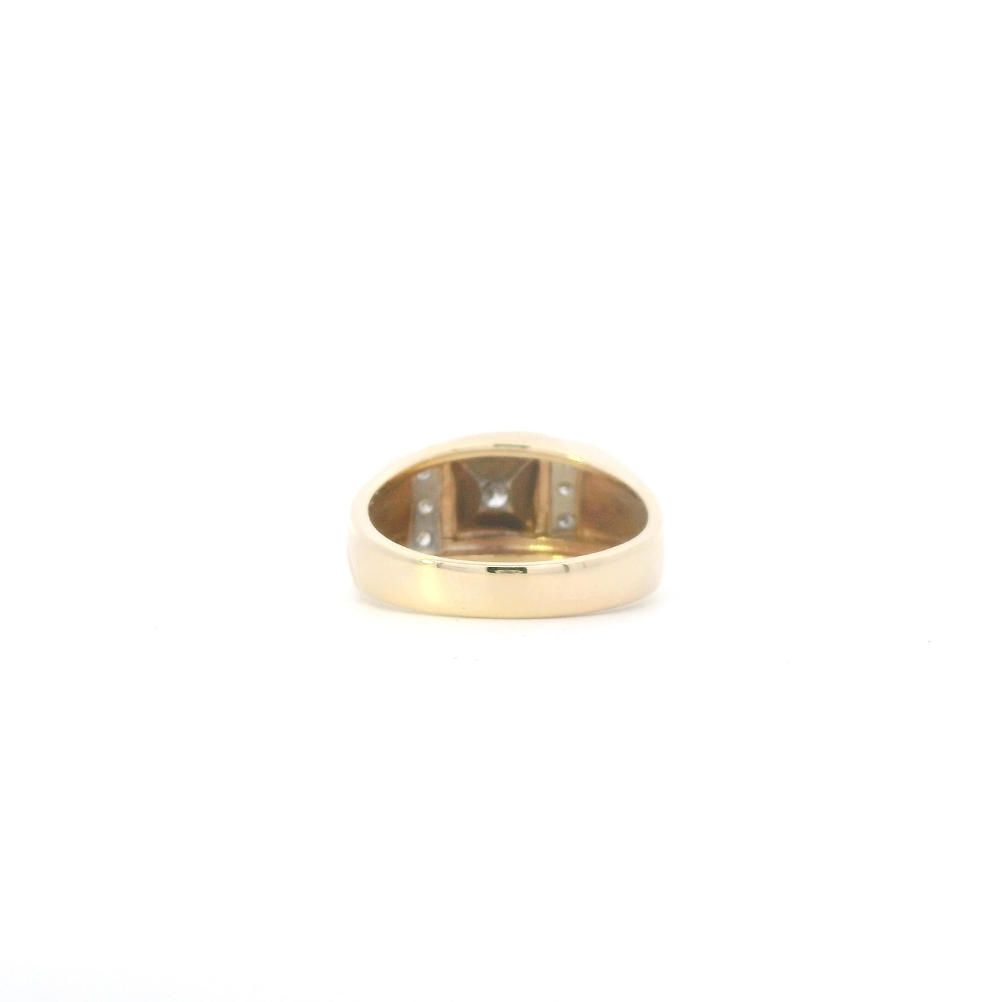 14K Yellow Gold Diamonds Mens Ring - 0.60ct