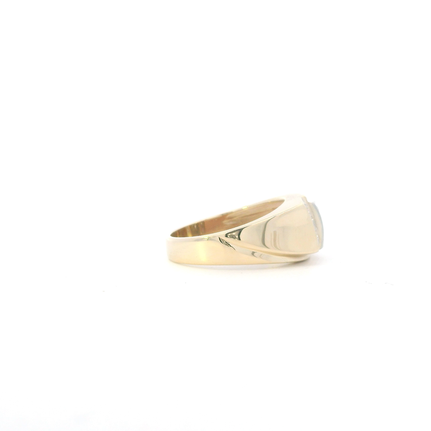 14K Yellow Gold Diamonds Mens Ring - 0.60ct