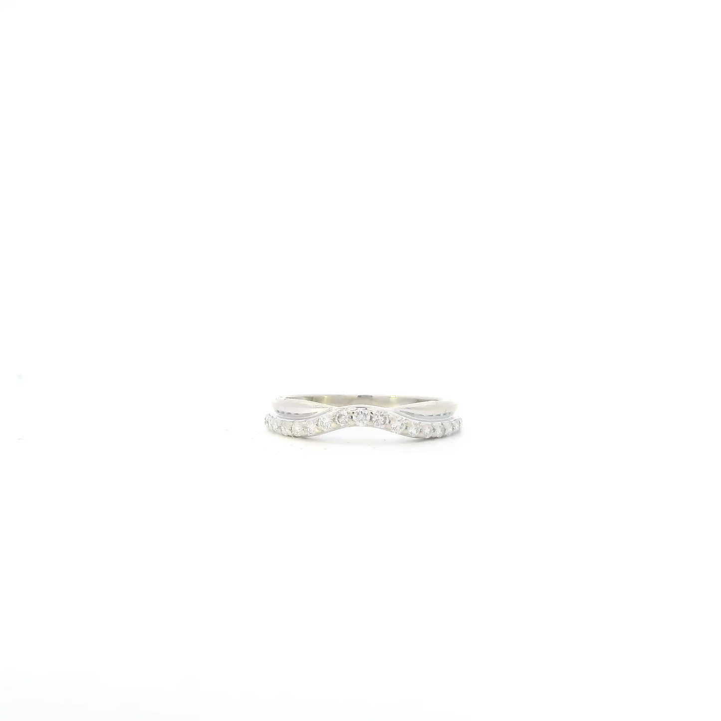 10K White Gold Diamonds Womens Ring -0.19ct