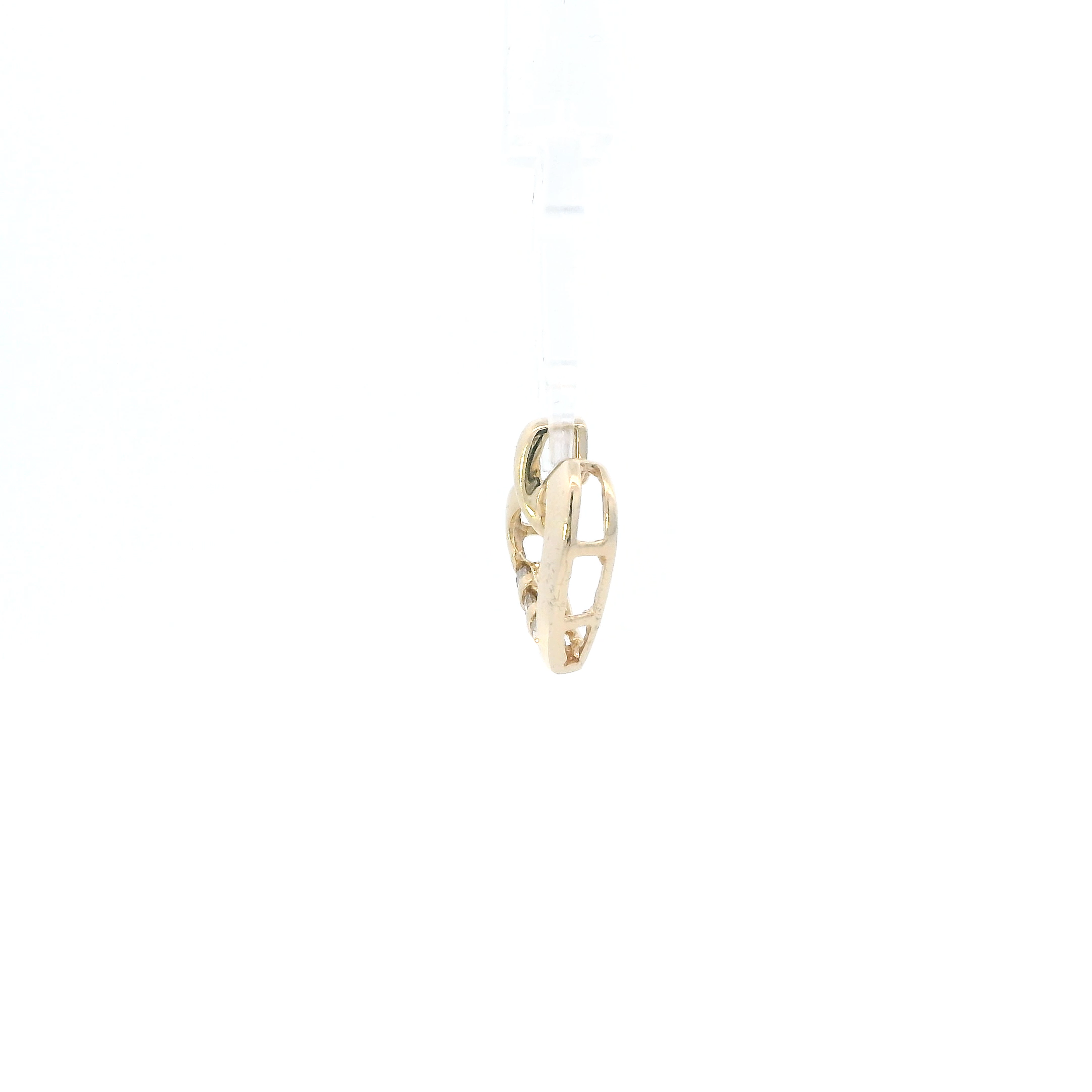 10K Yellow Gold Diamond Heart Pendant - 0.09ct