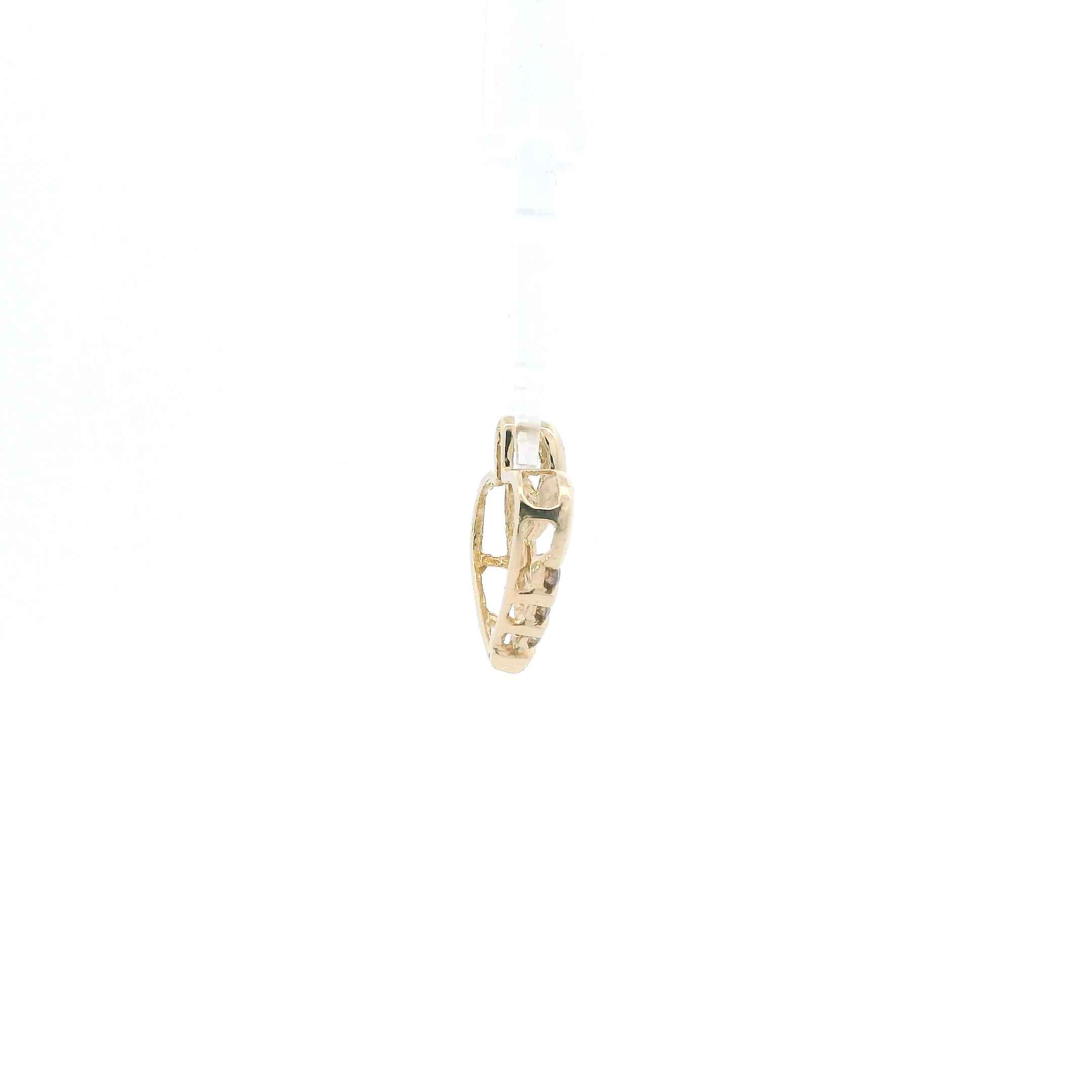 10K Yellow Gold Diamond Heart Pendant - 0.09ct