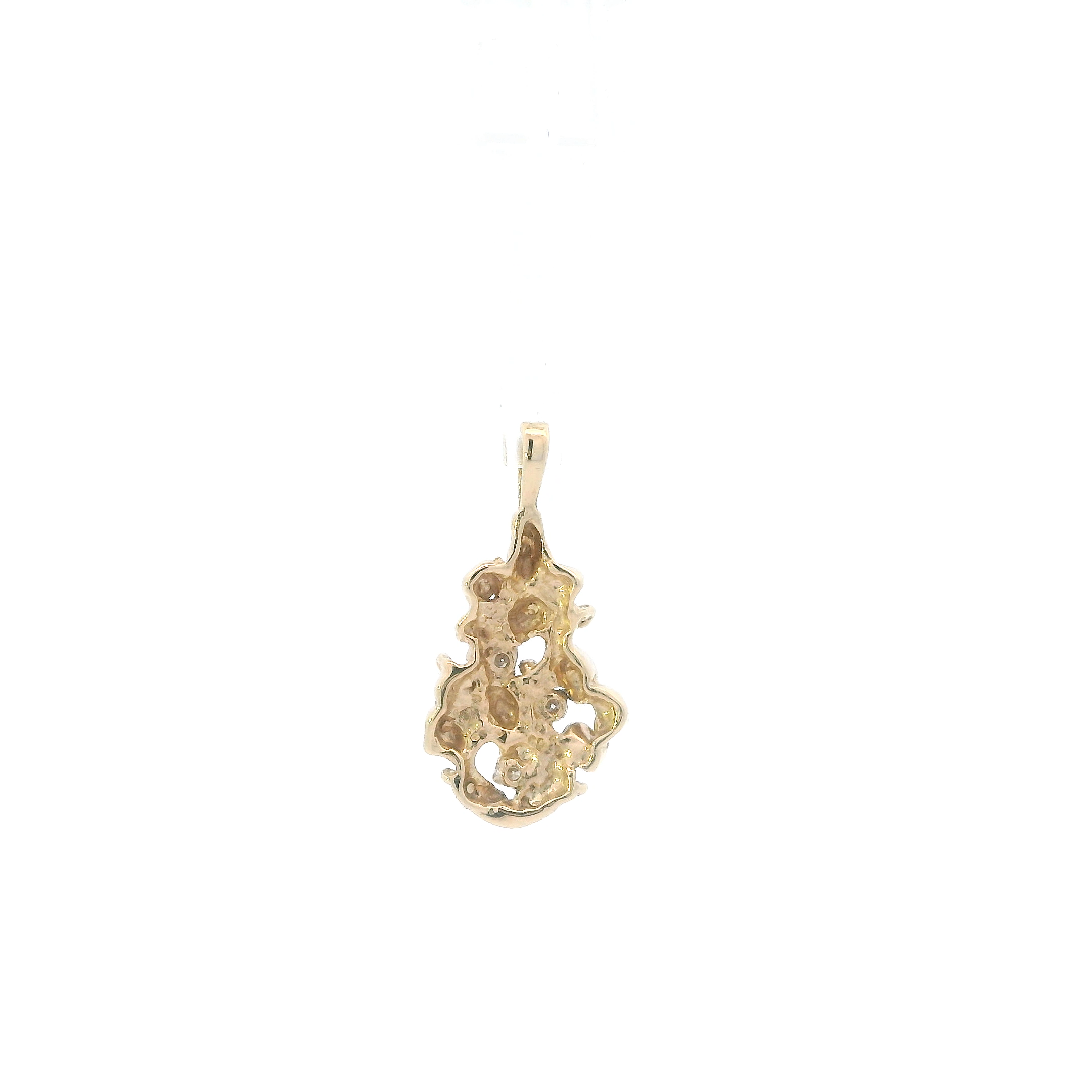 14K Yellow Gold Diamond Nugget Pendant - 0.09ct