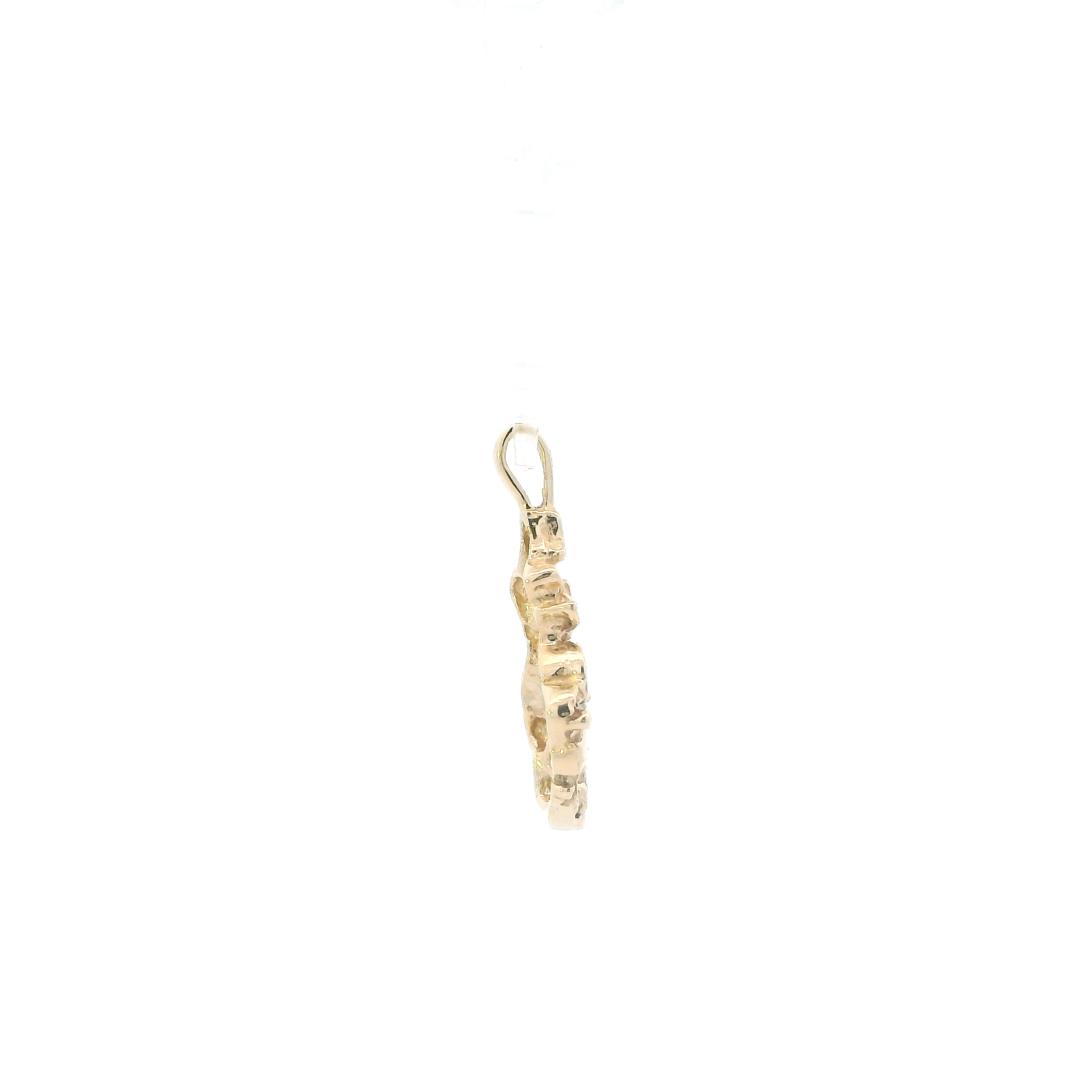 14K Yellow Gold Diamond Nugget Pendant - 0.09ct