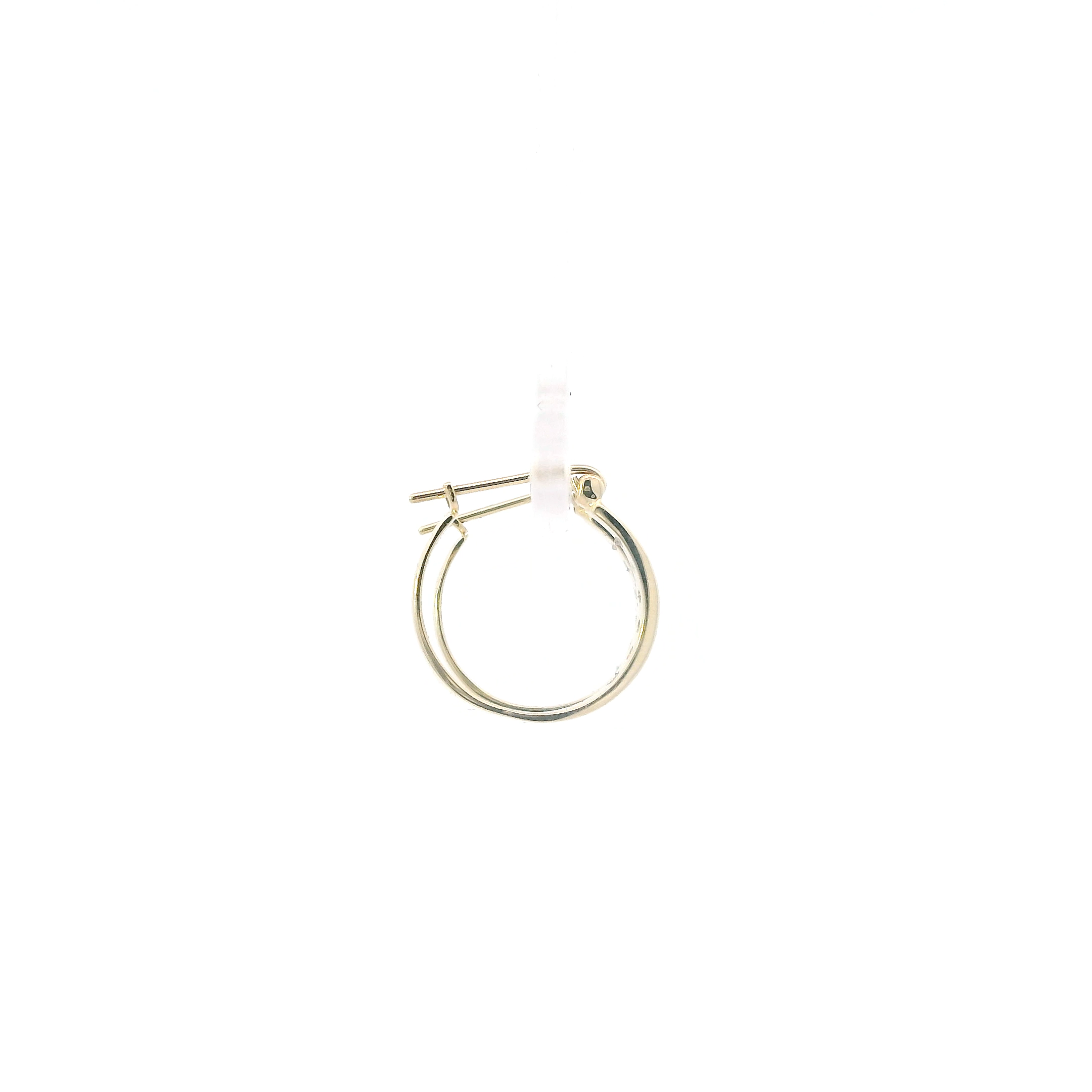 14K Yellow Gold Diamonds Hoop Earrings - 0.07ct