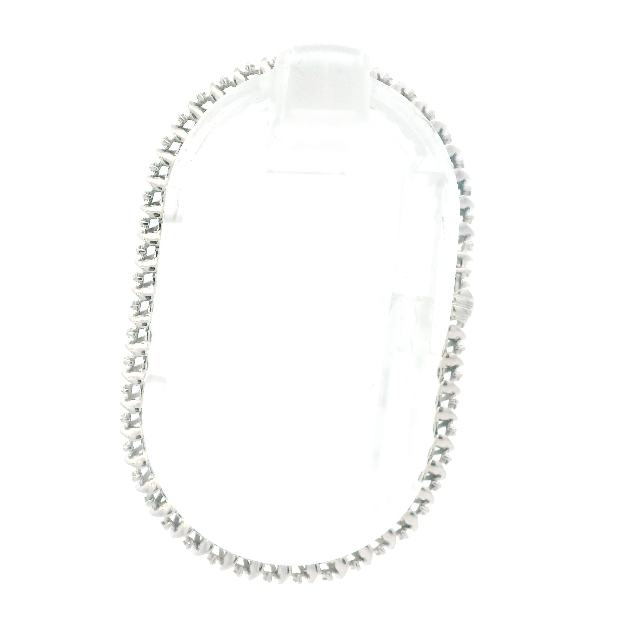 10K White Gold Diamonds Tennis Bracelet - 0.80ct