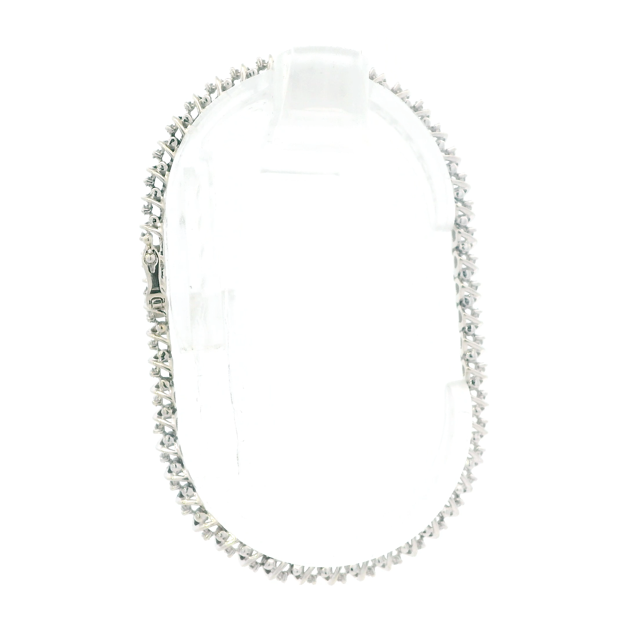 10K White Gold Diamonds Tennis Bracelet - 0.80ct