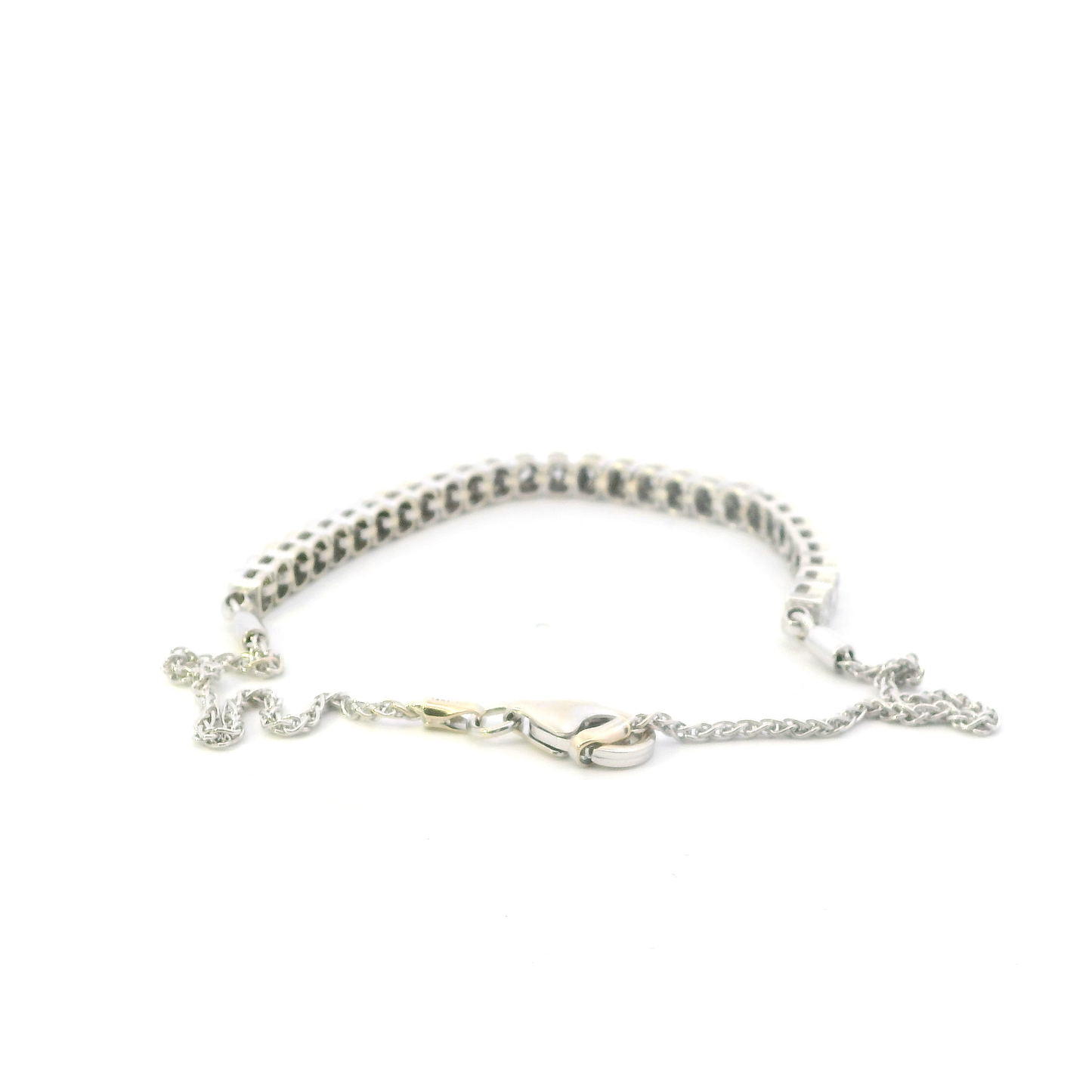 14K White Gold 10" Diamonds Wheat Chain Anklet - 0.84ct
