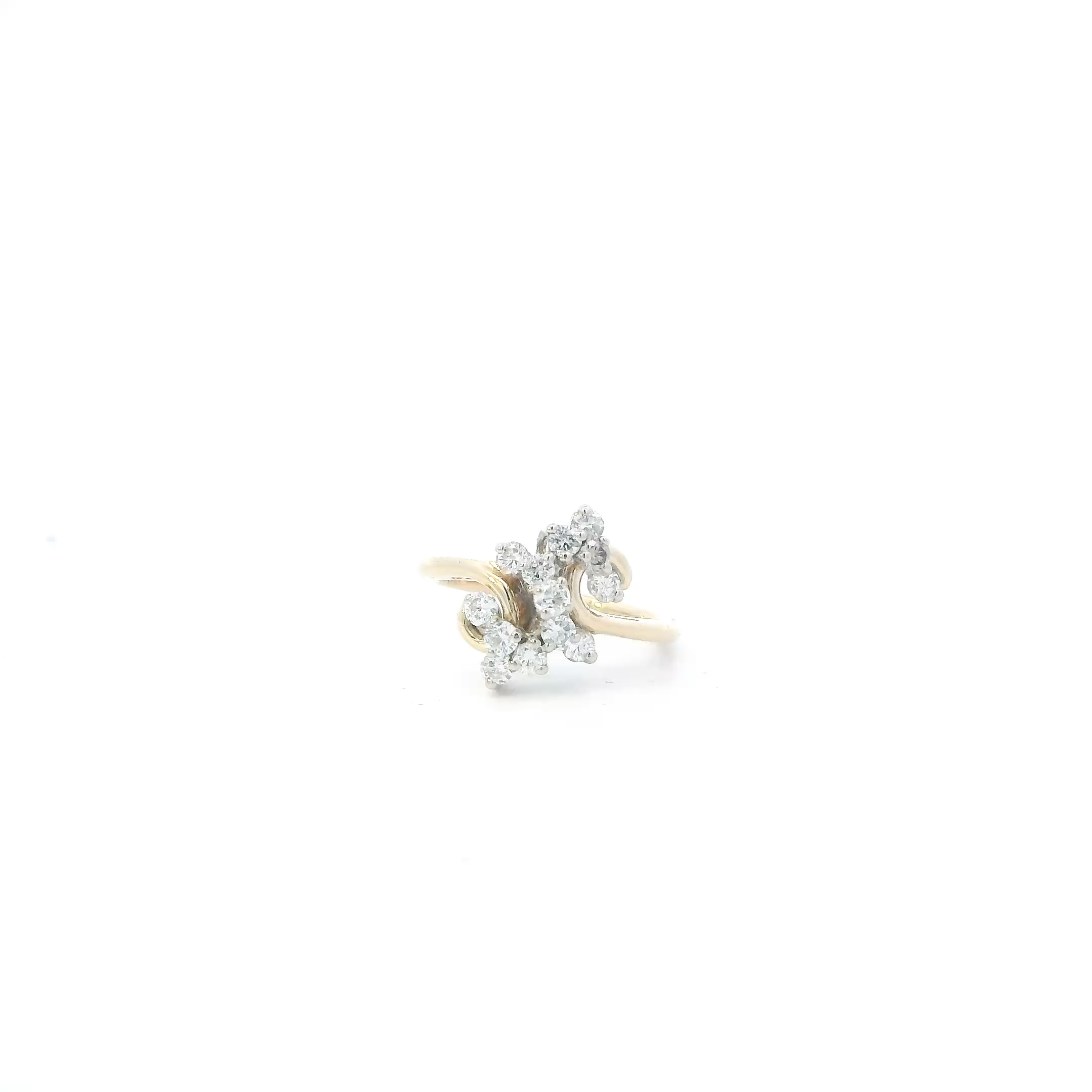 14K Yellow Gold Diamonds Womens Ring - 0.52ct