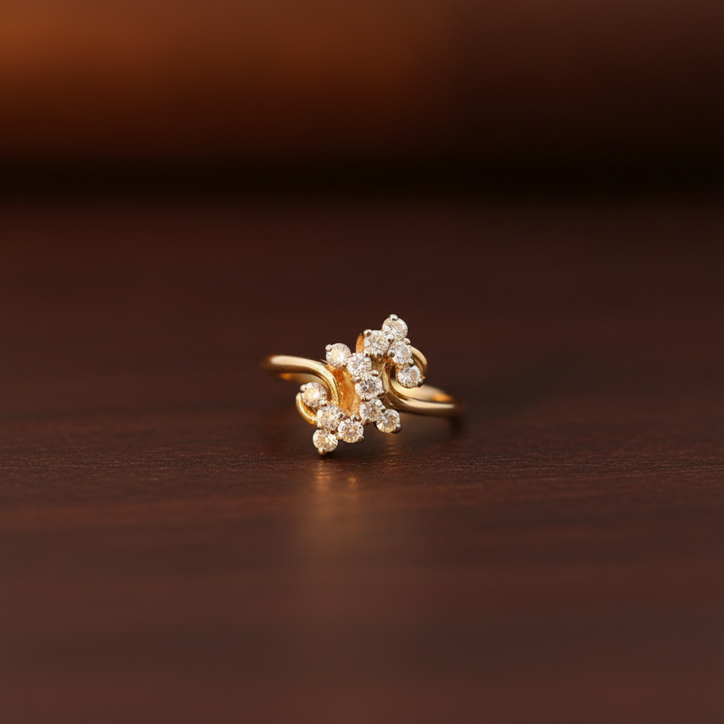 14K Yellow Gold Diamonds Womens Ring - 0.52ct