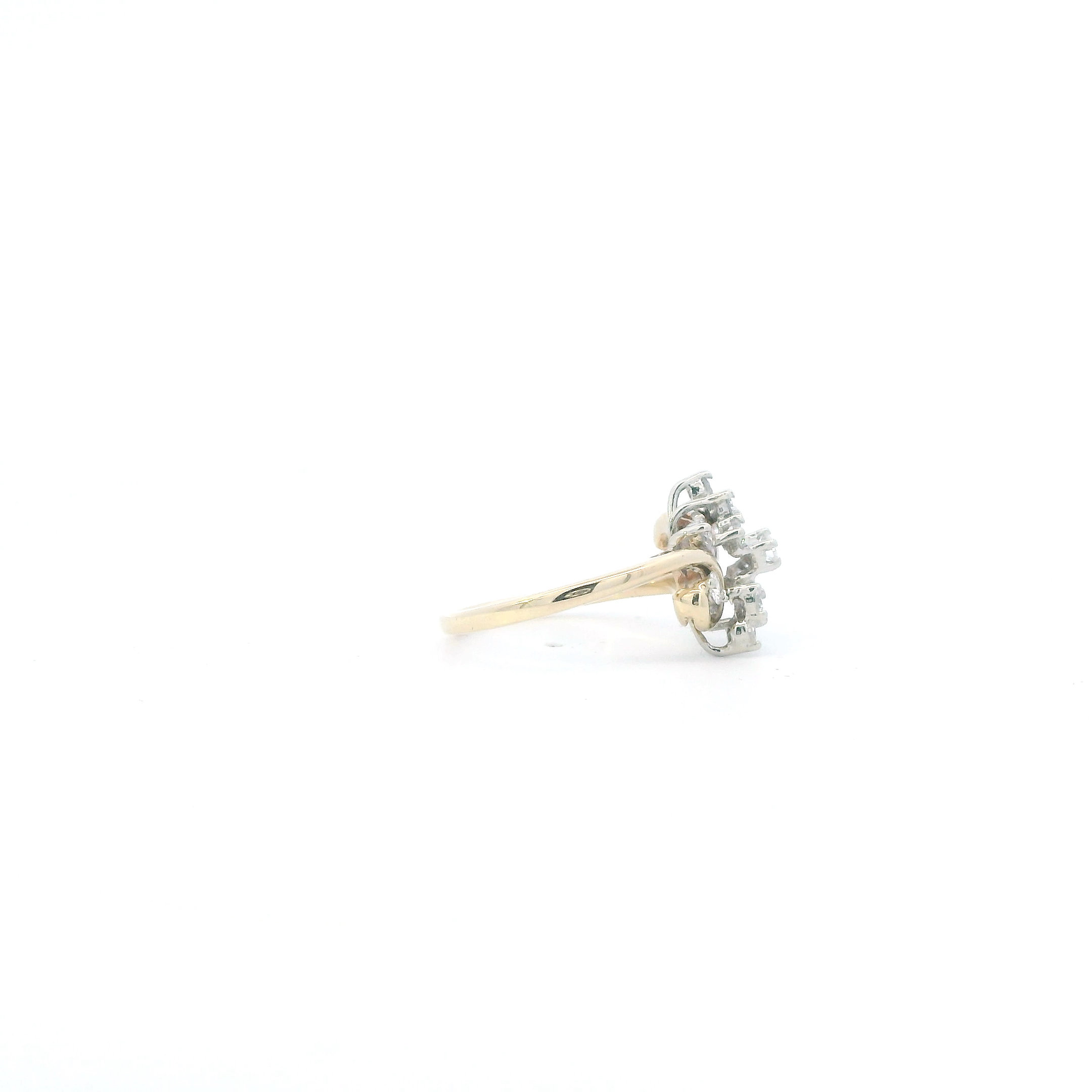 14K Yellow Gold Diamonds Womens Ring - 0.52ct