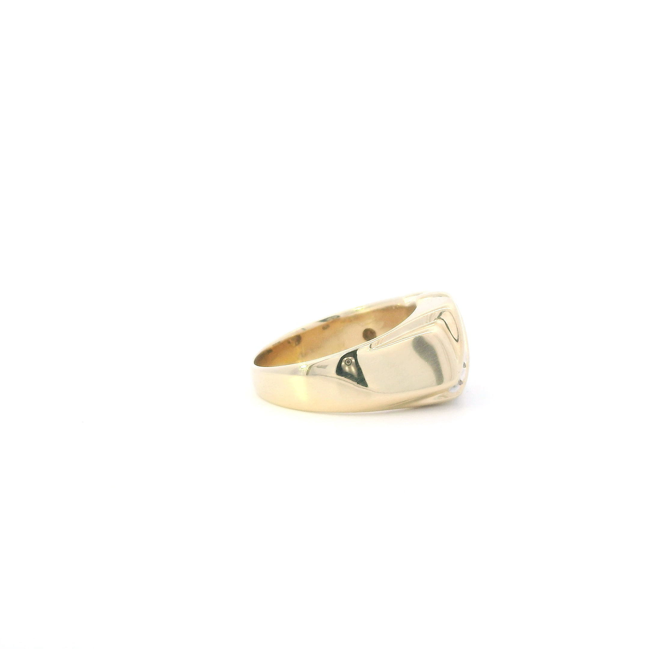 14K Yellow Gold Diamonds Mens Ring - 0.50ct