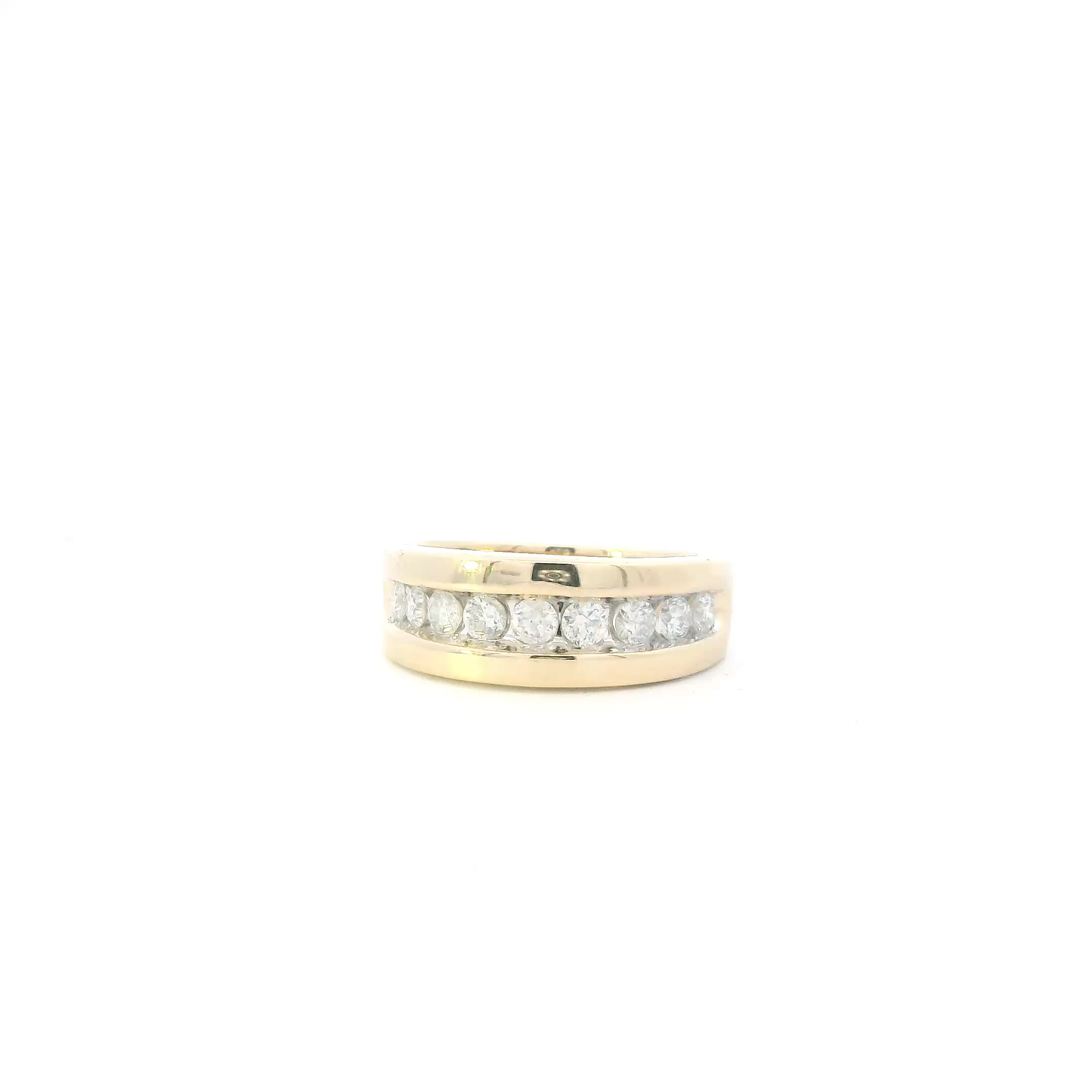 14K Yellow Gold Diamonds Mens Ring - 1.00ct