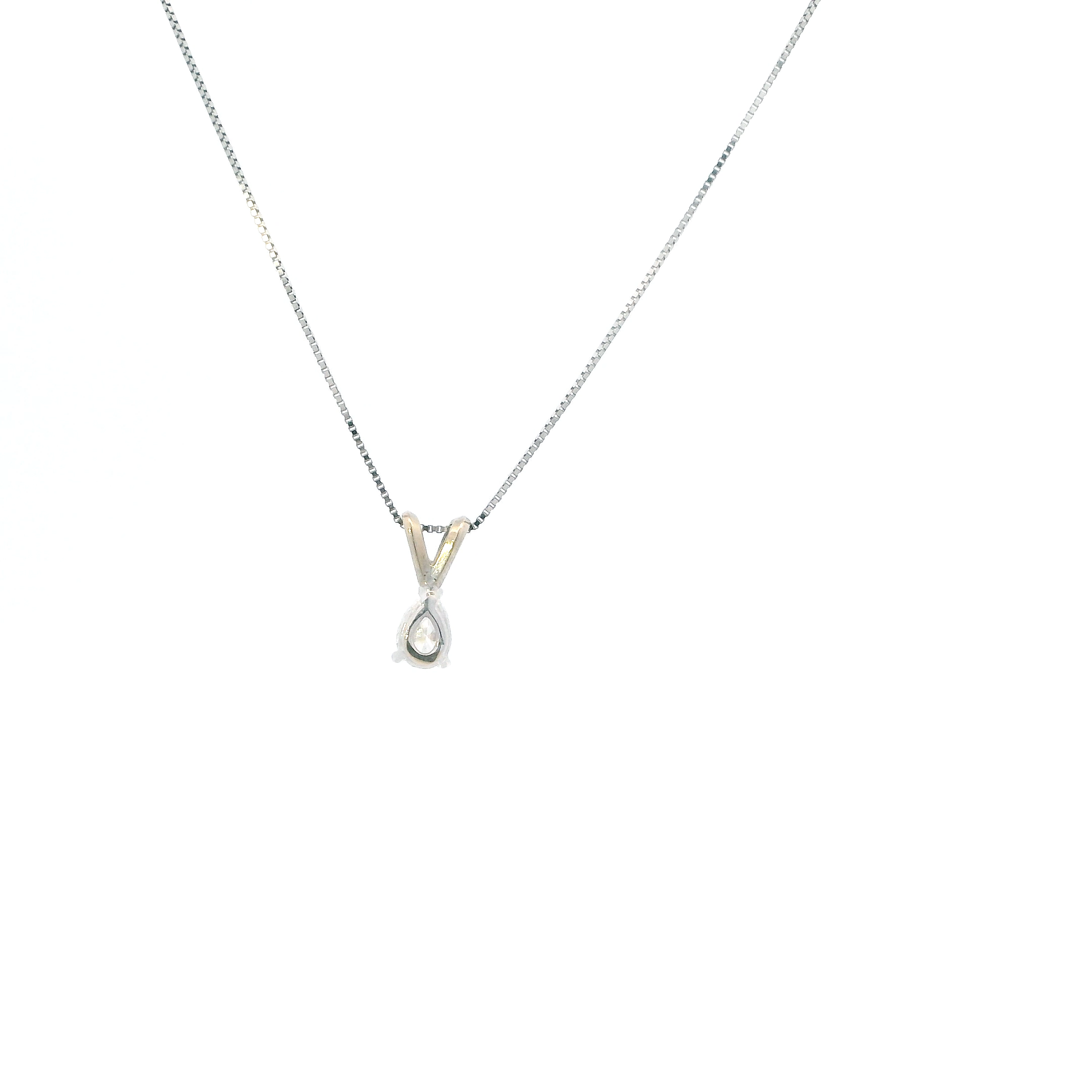 14K White Gold Diamond Pendant & 18