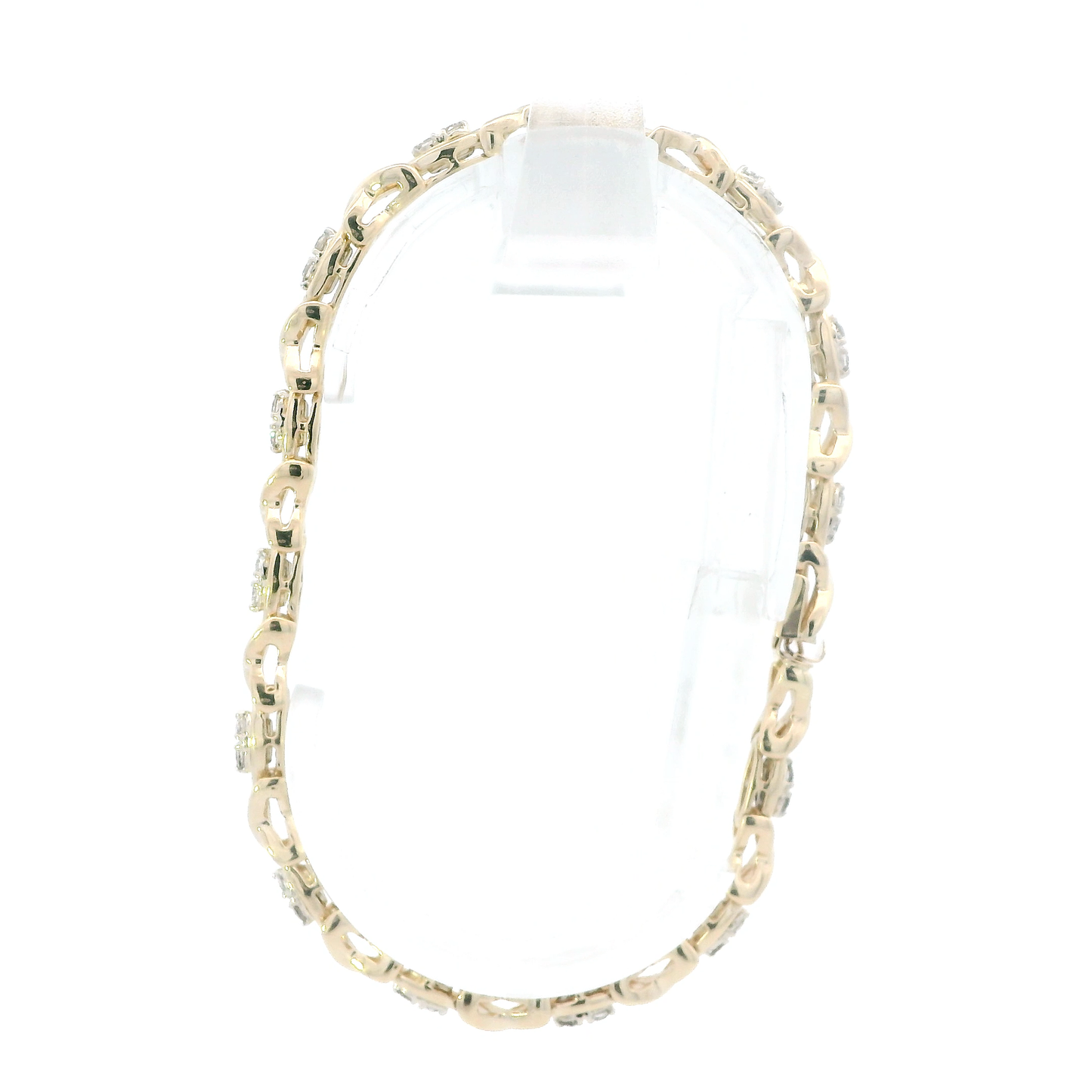 14K Yellow Gold 7.5" Diamonds XO Link Tennis Bracelet - 0.84ct