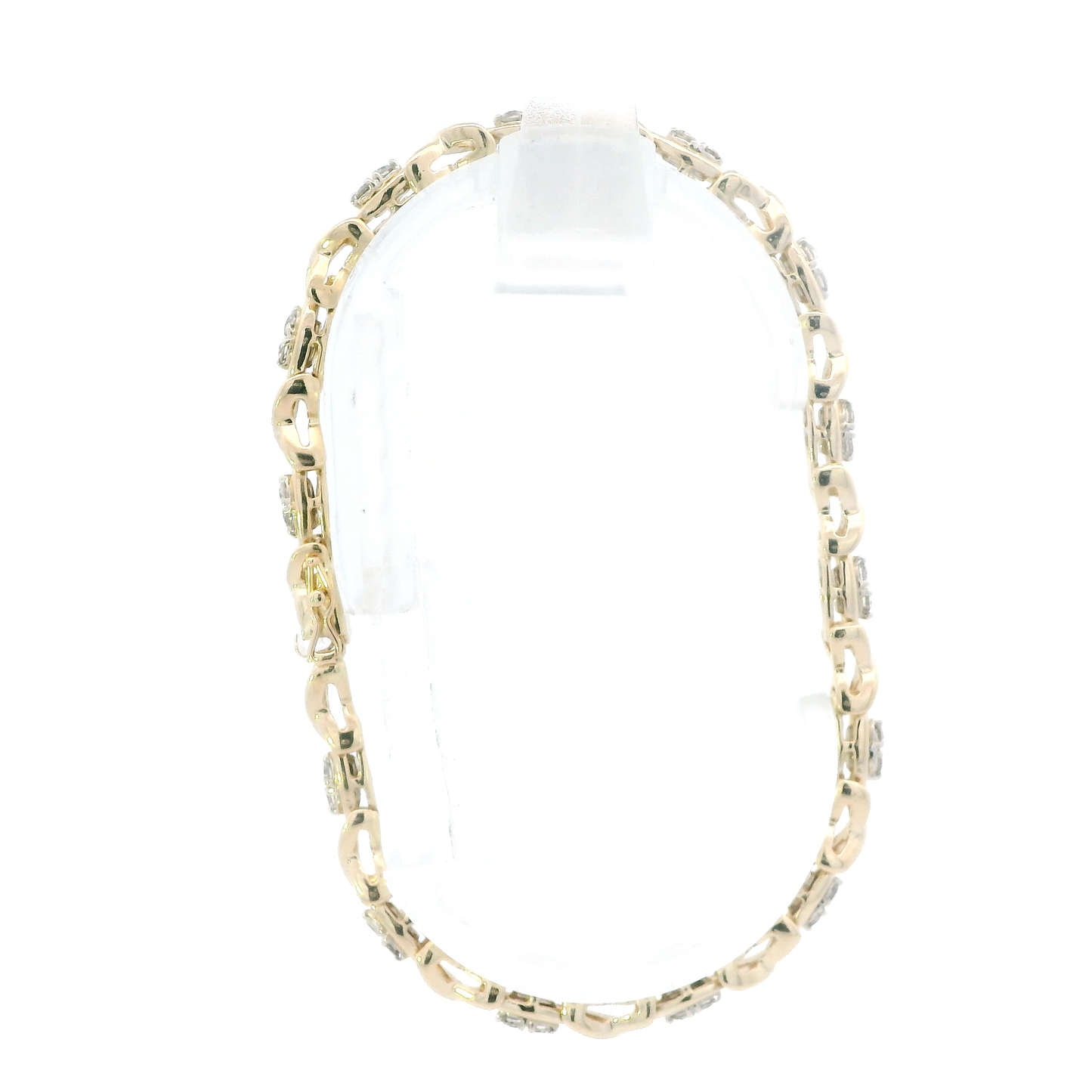 14K Yellow Gold 7.5" Diamonds XO Link Tennis Bracelet - 0.84ct