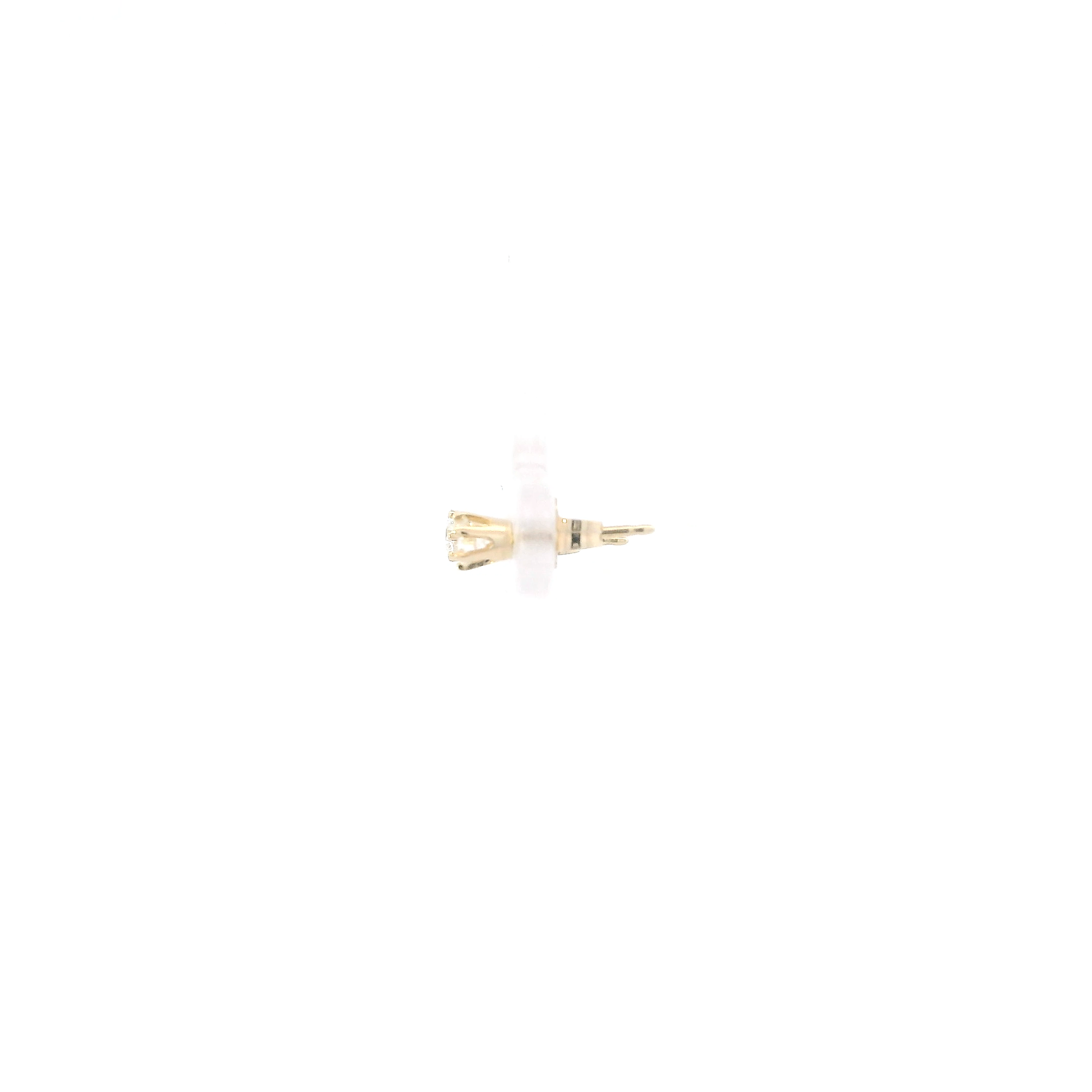 14K Yellow Gold Solitaire Diamond Earrings