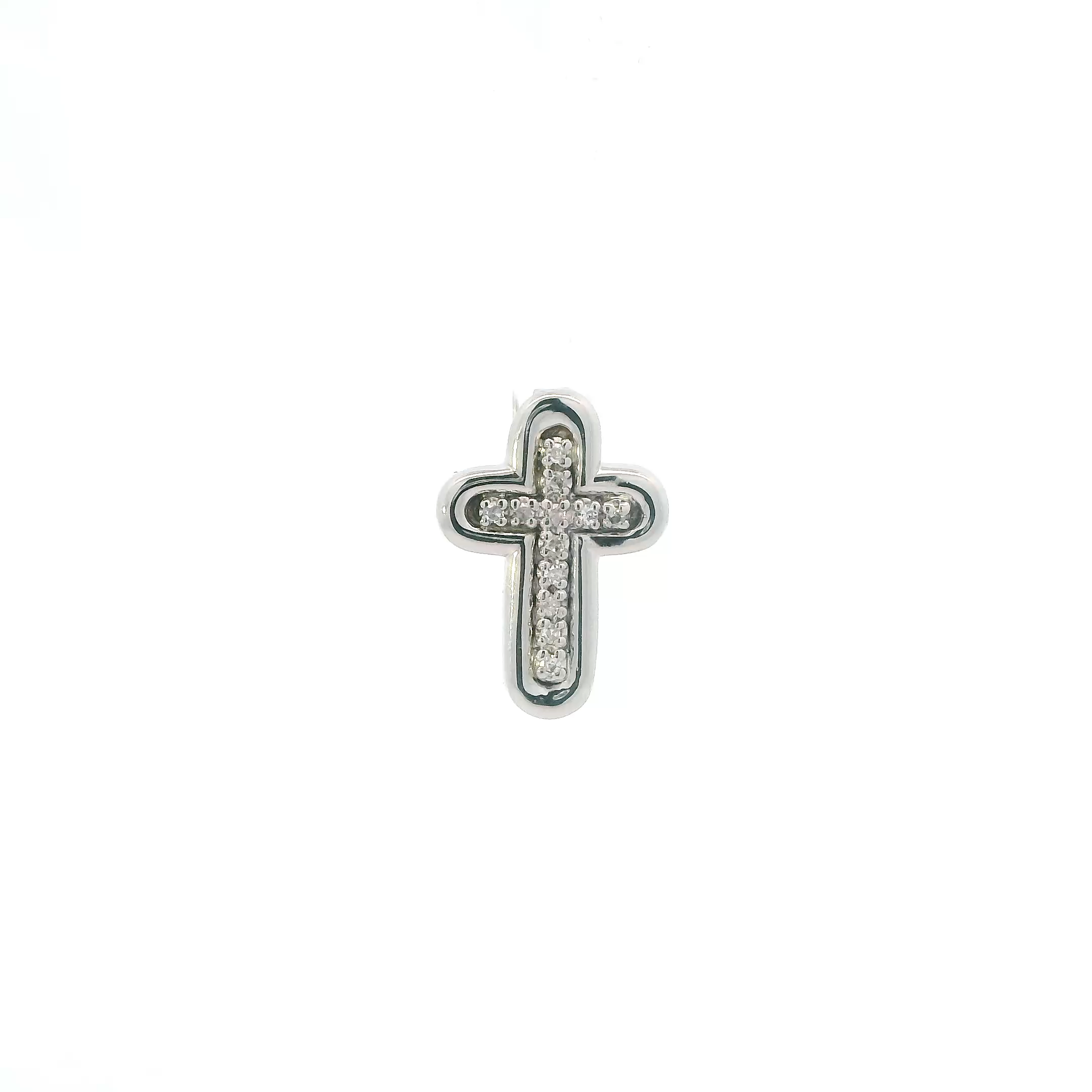 10K White Gold Cross Pendant