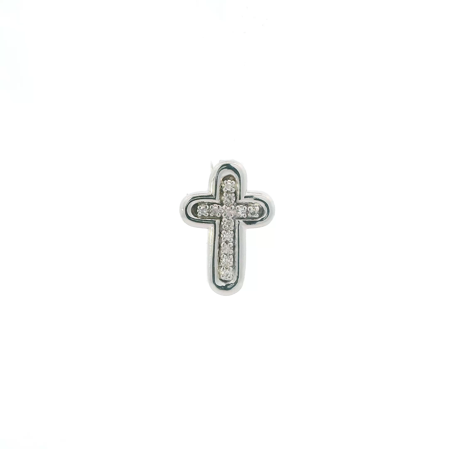 10K White Gold Cross Pendant