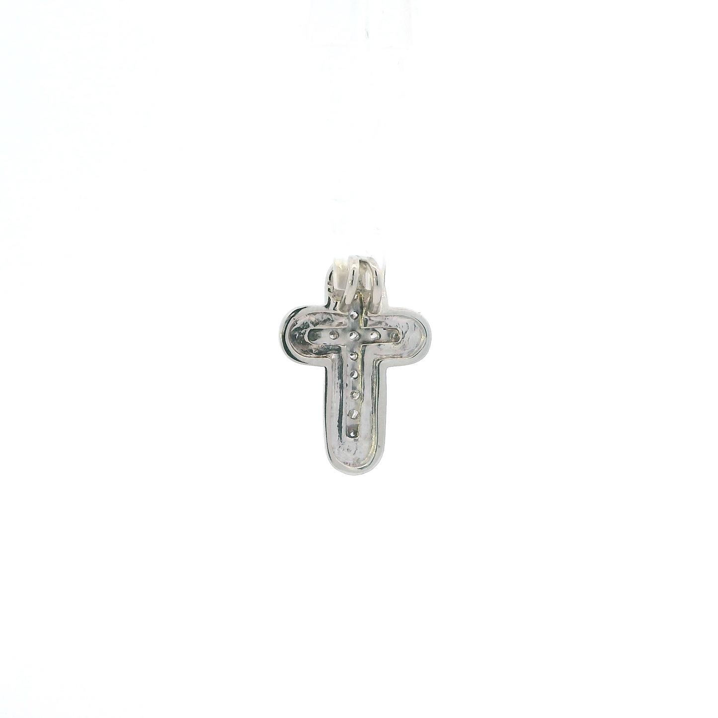10K White Gold Cross Pendant