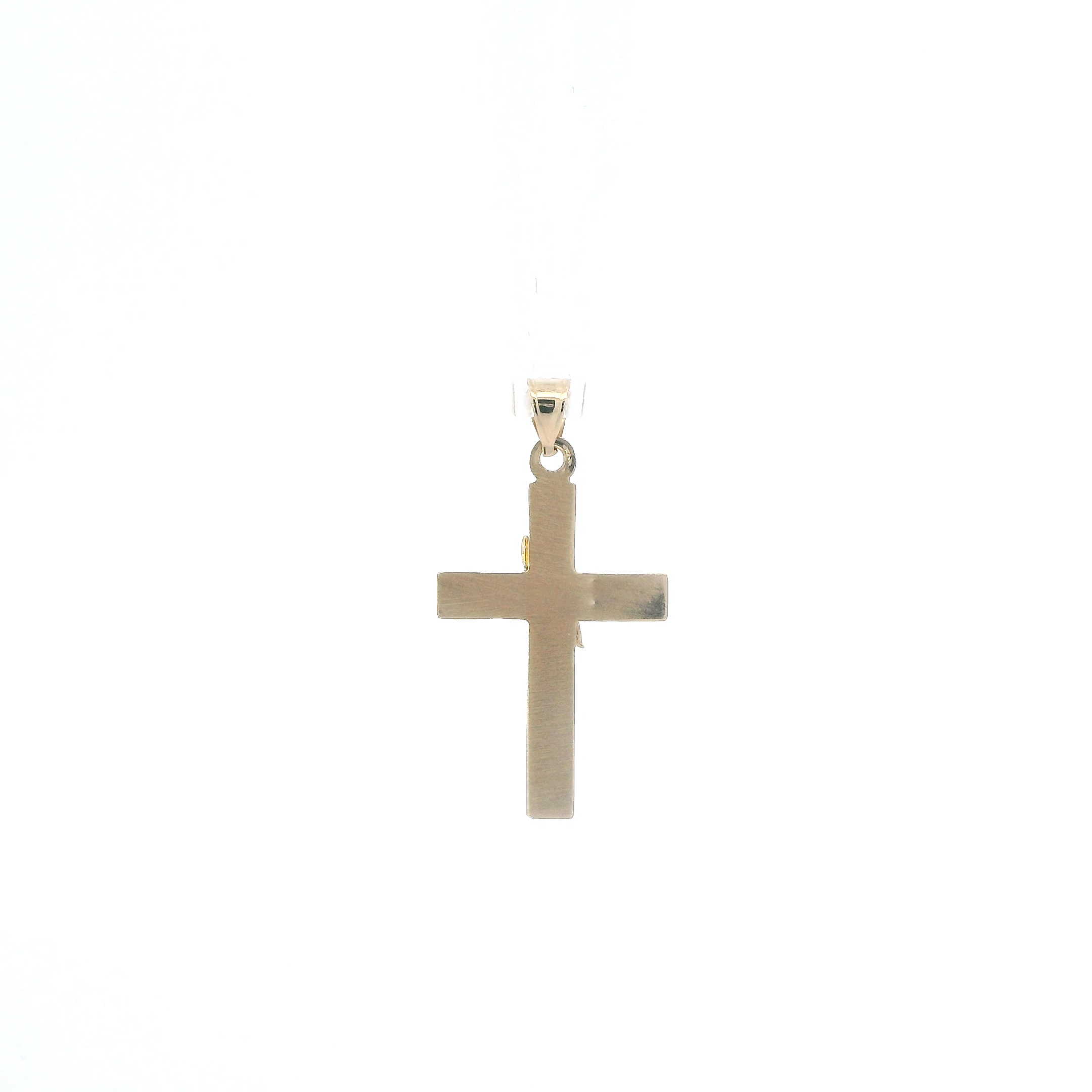 14K Yellow Gold Diamonds Cross Pendant - 0.03ct