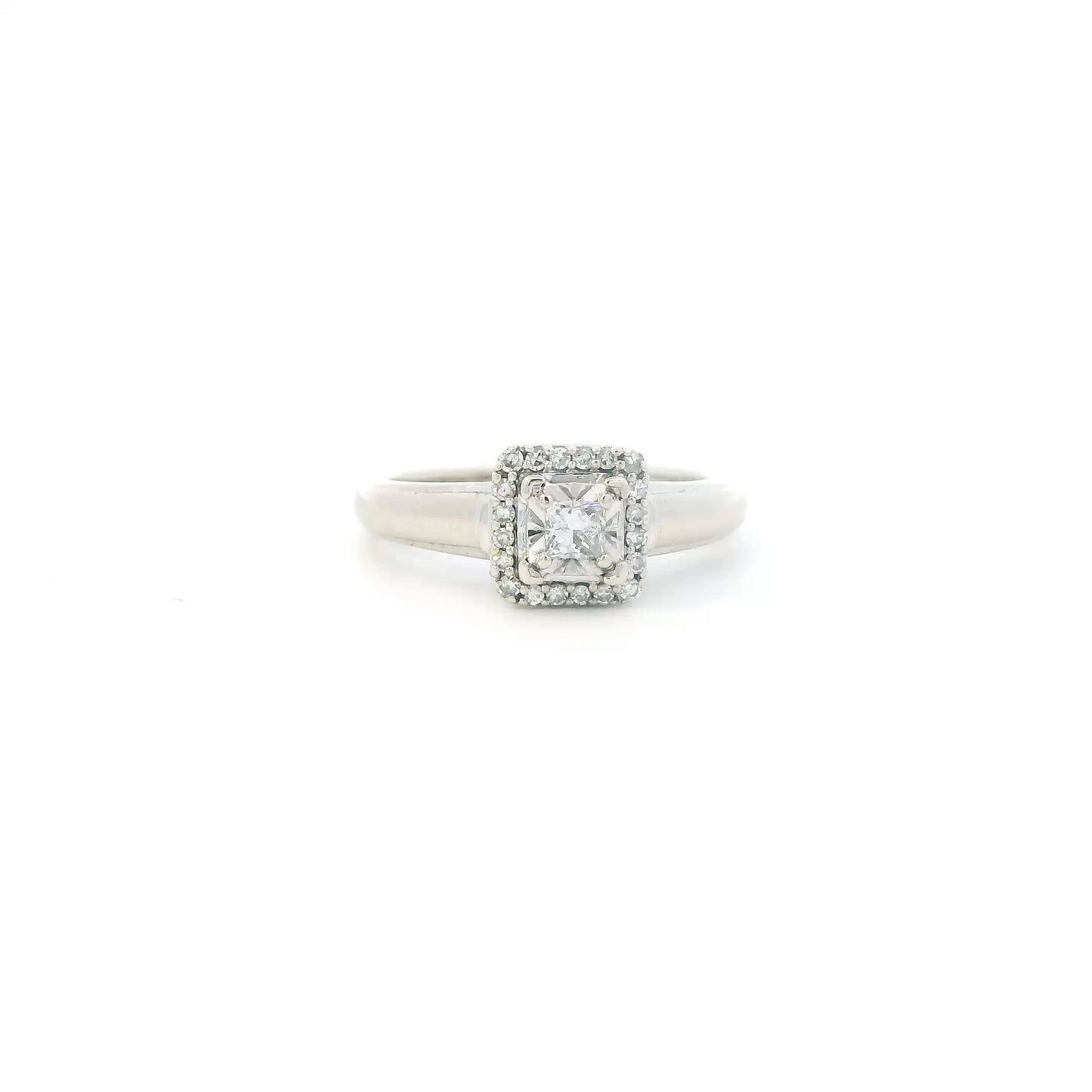 10K White Gold Diamonds Womens Ring - 0.20ct