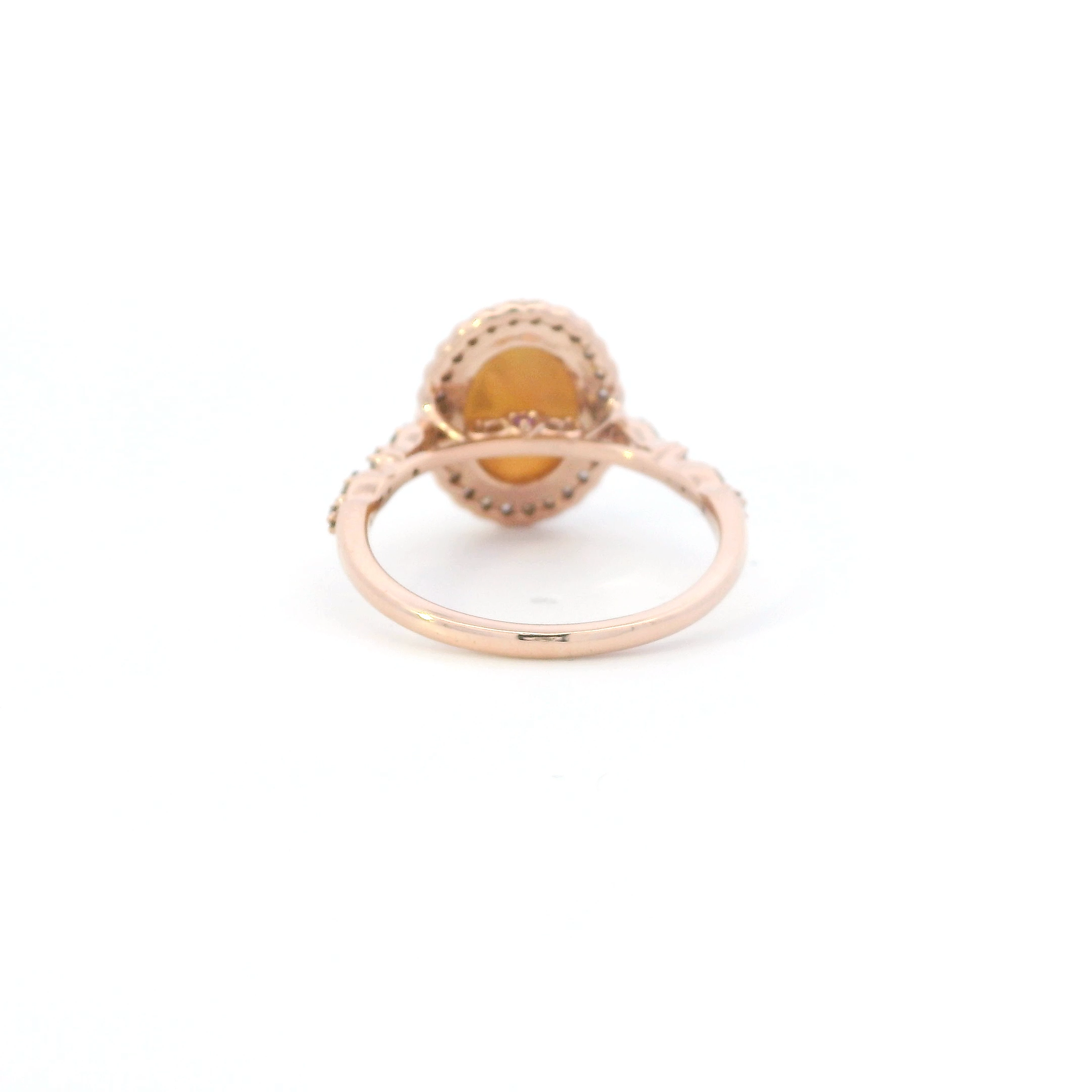 10K Rose Gold Opal & Diamonds Womens Ring - 0.25ct