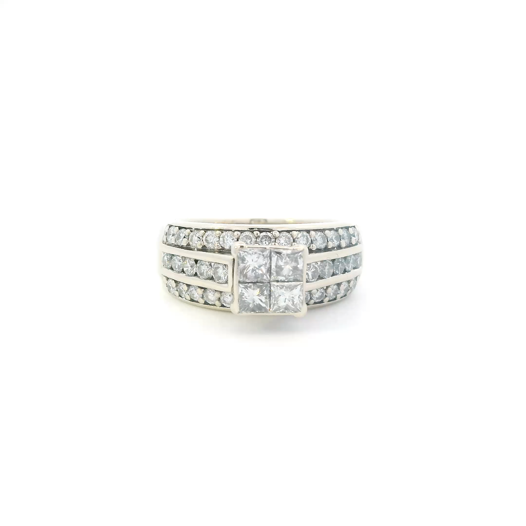 14K White Gold Diamonds Womens Ring - 1.53ct