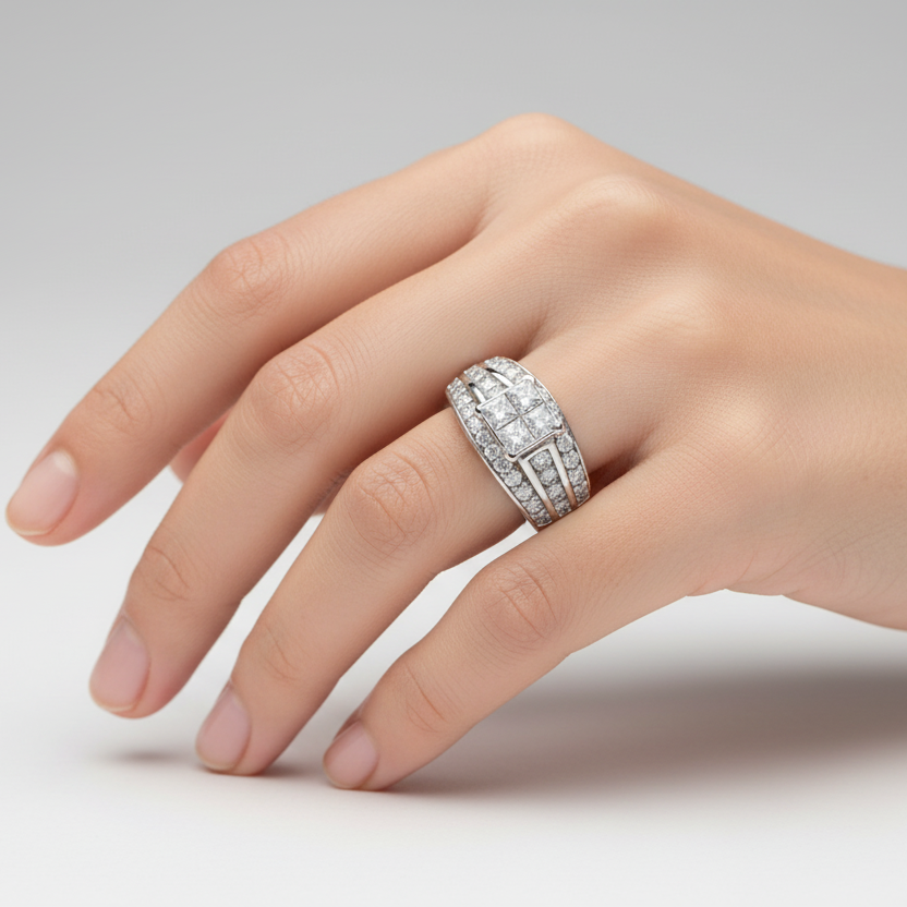 14K White Gold Diamonds Womens Ring - 1.53ct