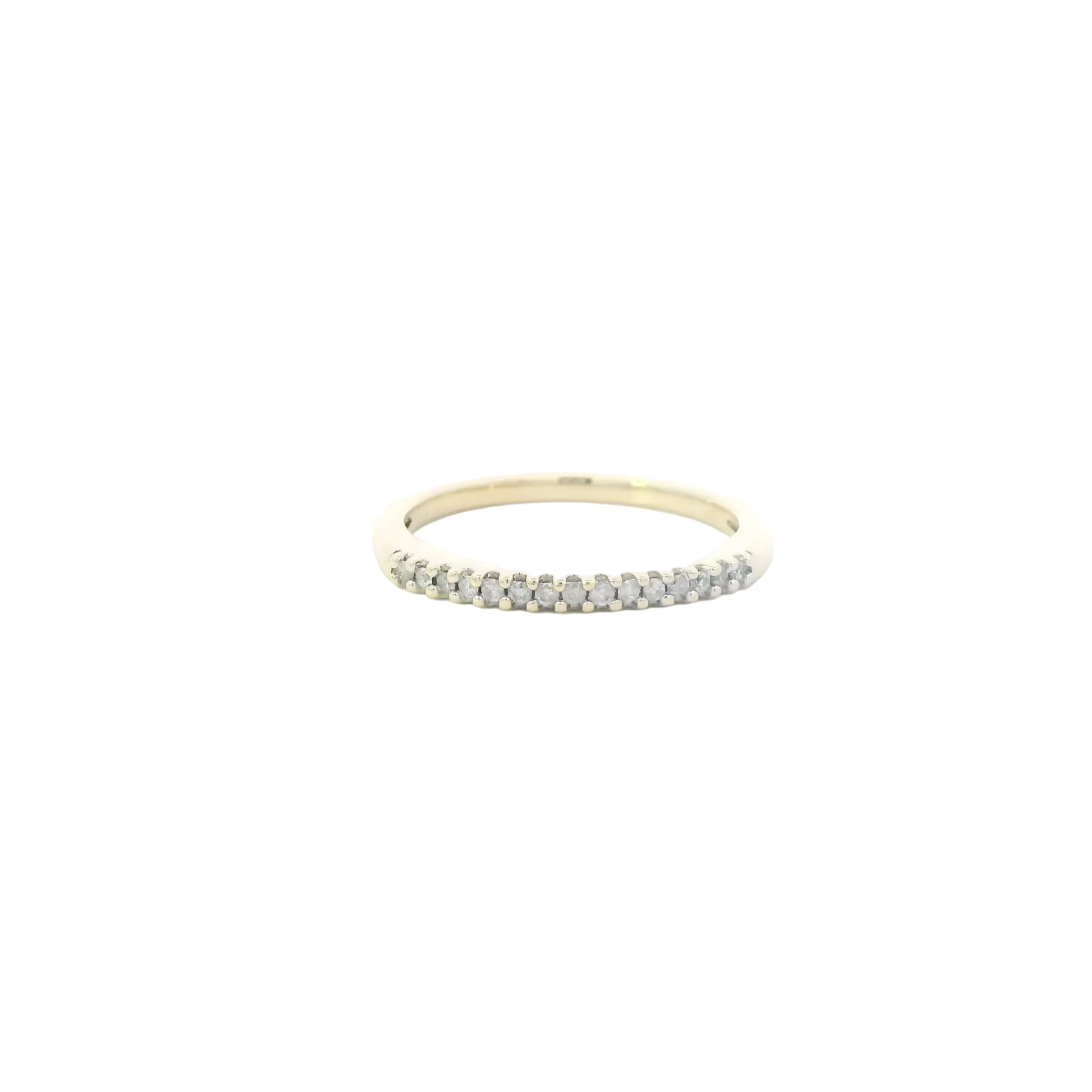 10K Yellow Gold Diamonds Womens Band Ring - 0.10ct