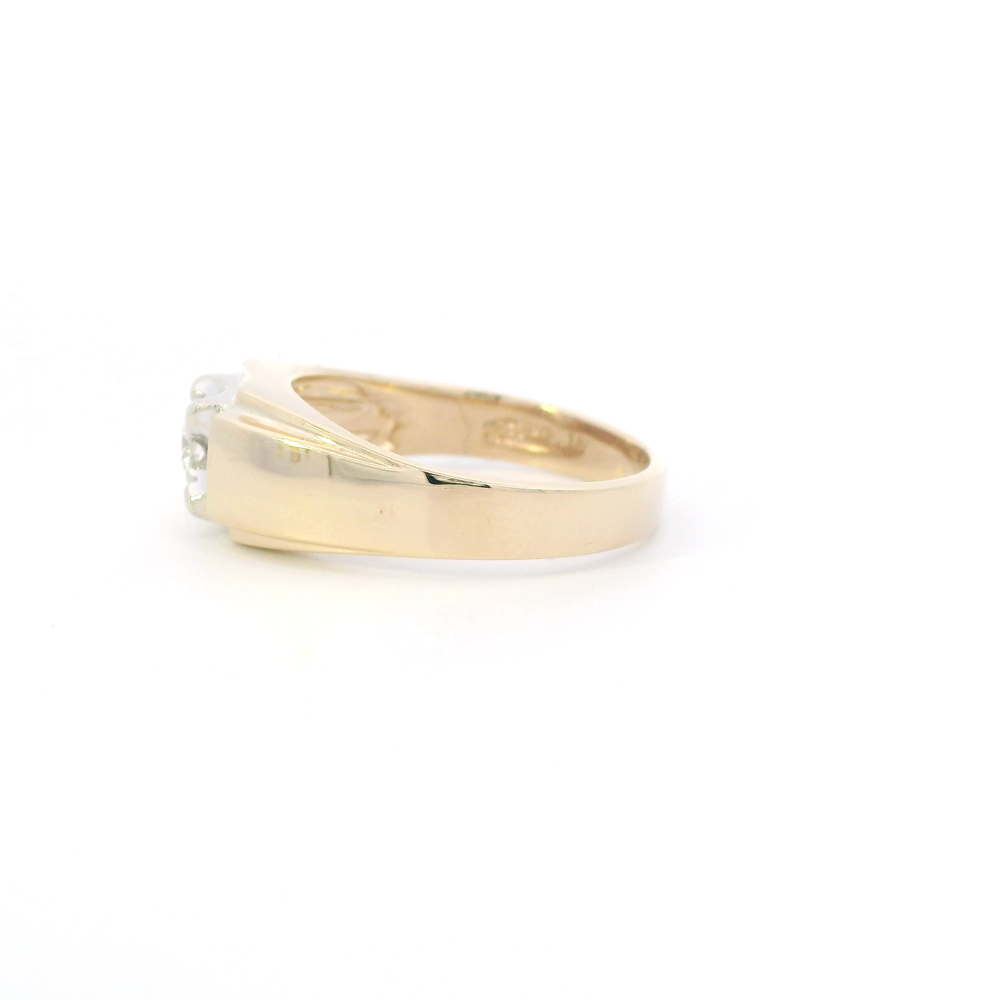 14K Yellow Gold Diamond Mens Ring - 0.26ct
