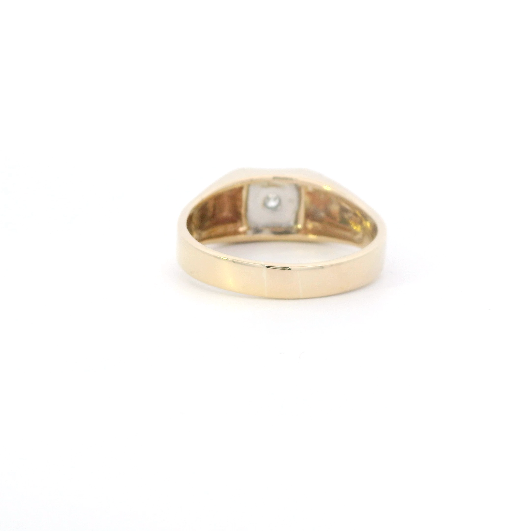 14K Yellow Gold Diamond Mens Ring - 0.26ct