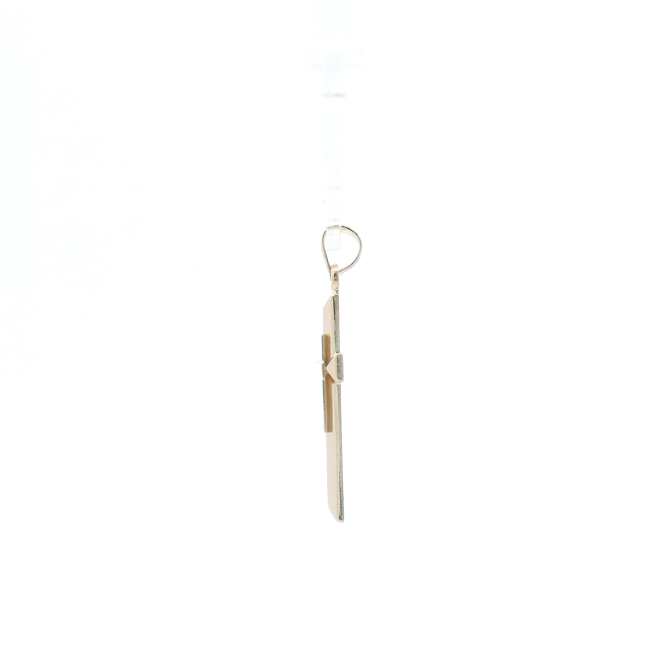 14K Yellow & White Gold Double Cross Pendant