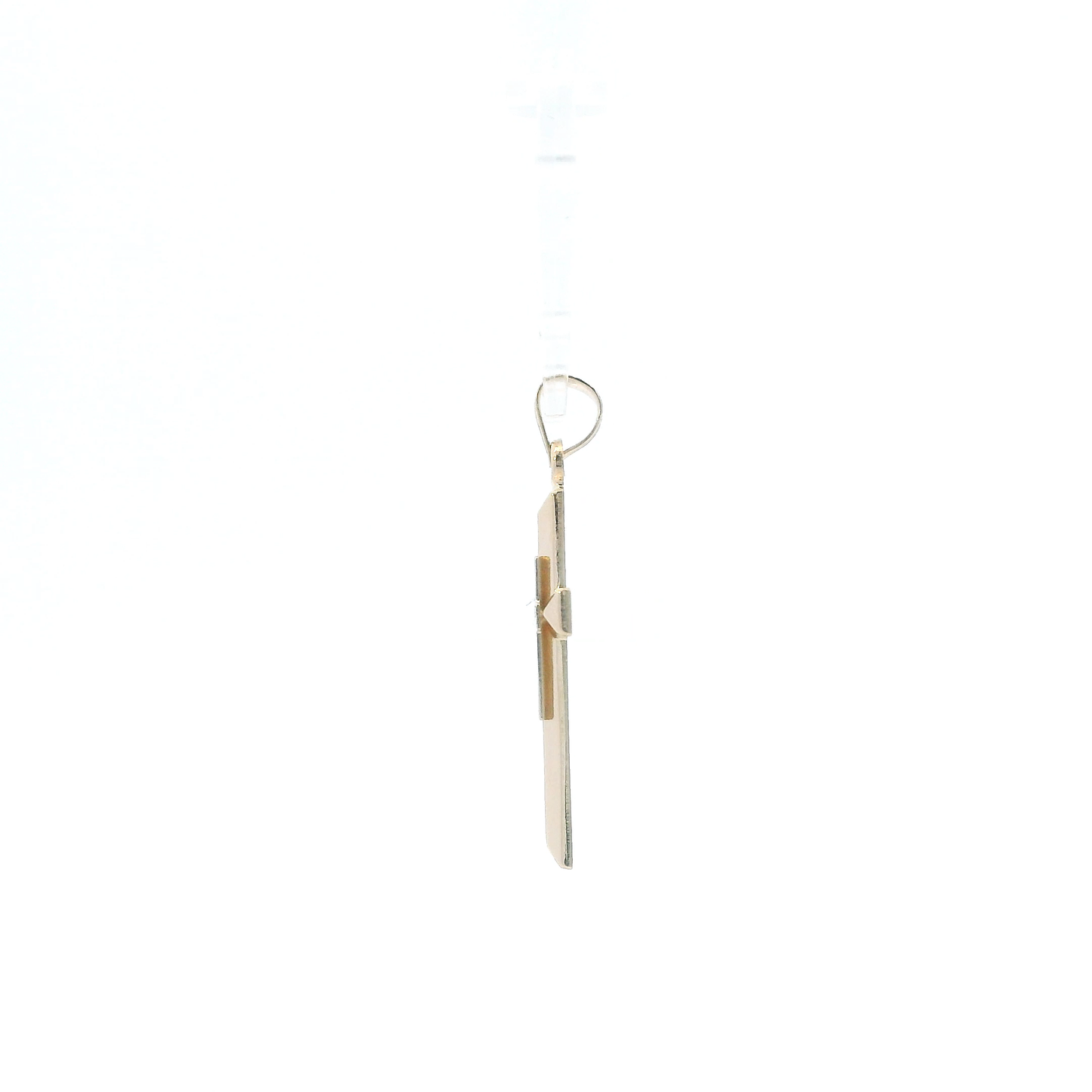 14K Yellow & White Gold Double Cross Pendant